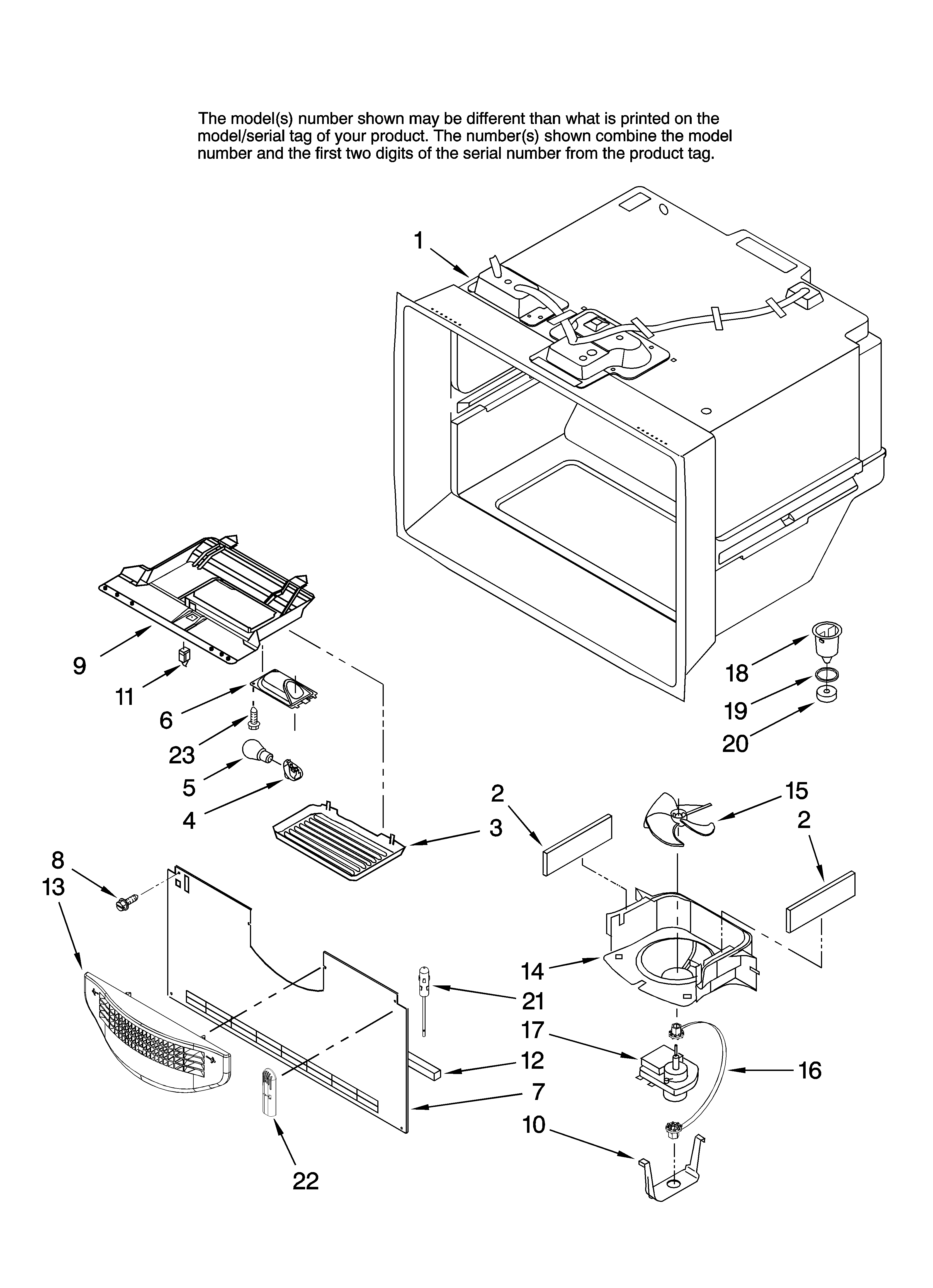 Amana GB2526PEKW12 freezer liner parts diagram