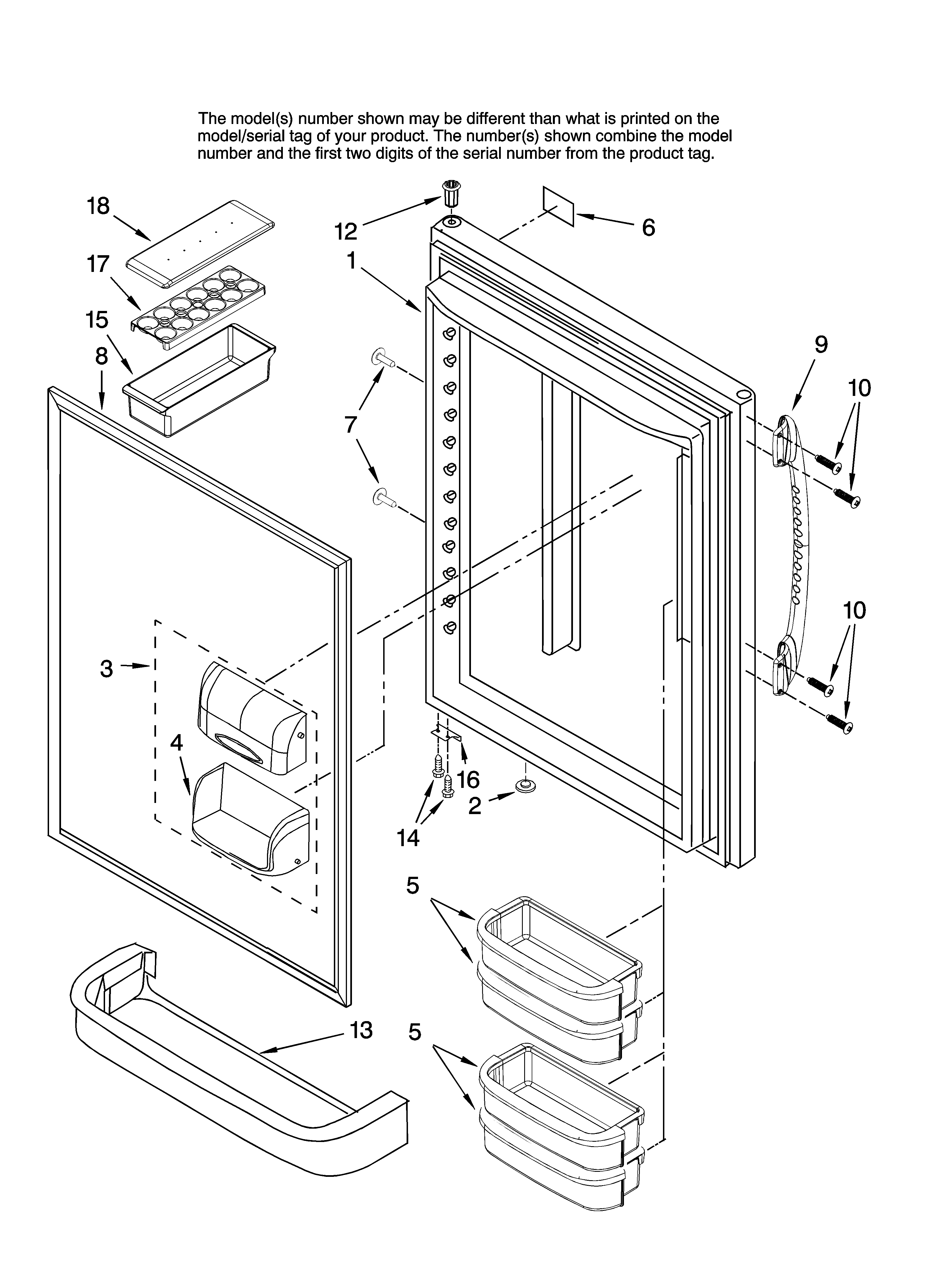 Amana GB2526PEKW12 refrigerator door parts diagram