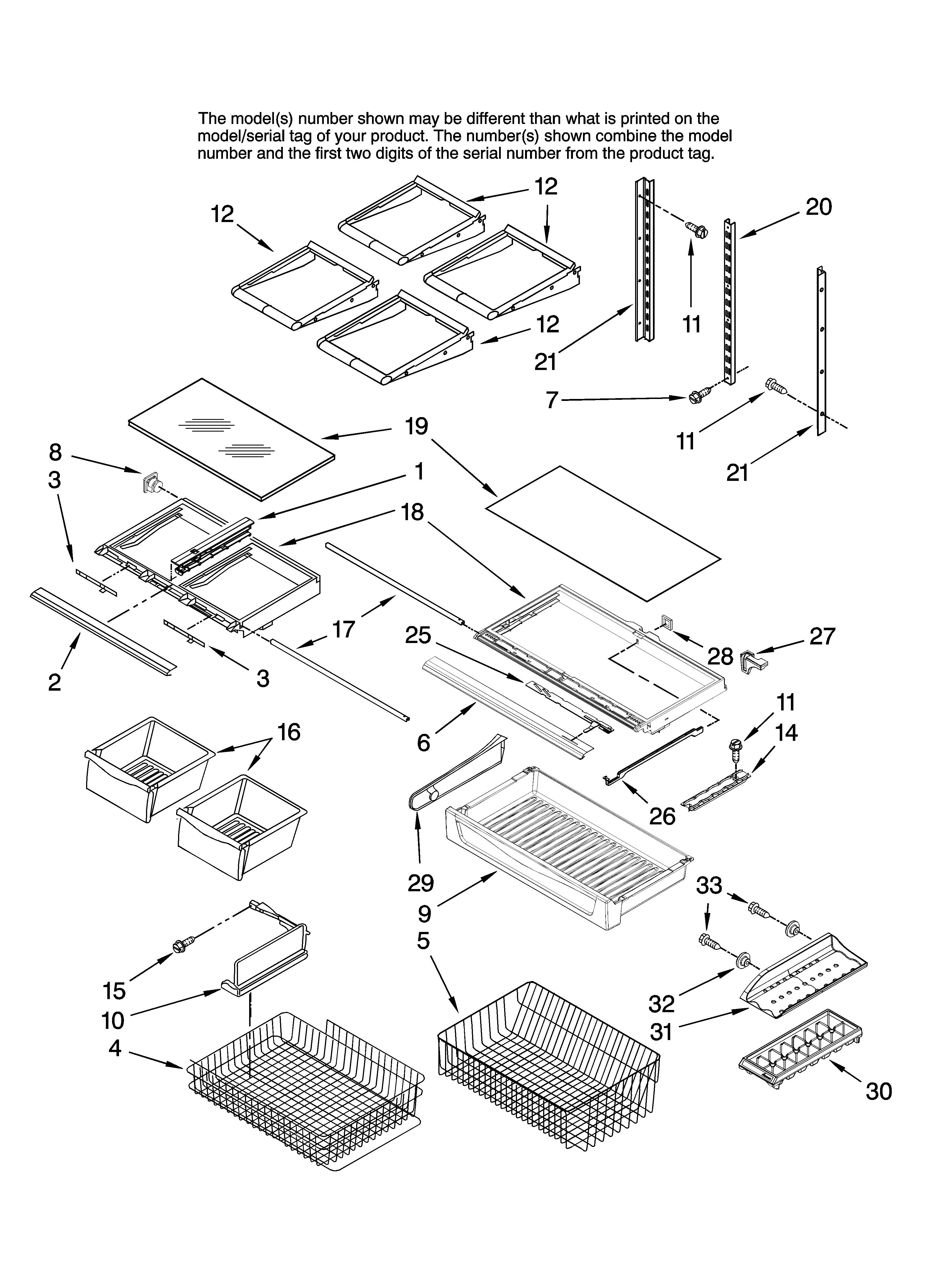 Amana GB2526PEKW12 shelf parts diagram