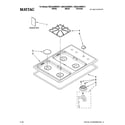 Maytag MGC4430BDW11 cooktop, burner and grate parts diagram