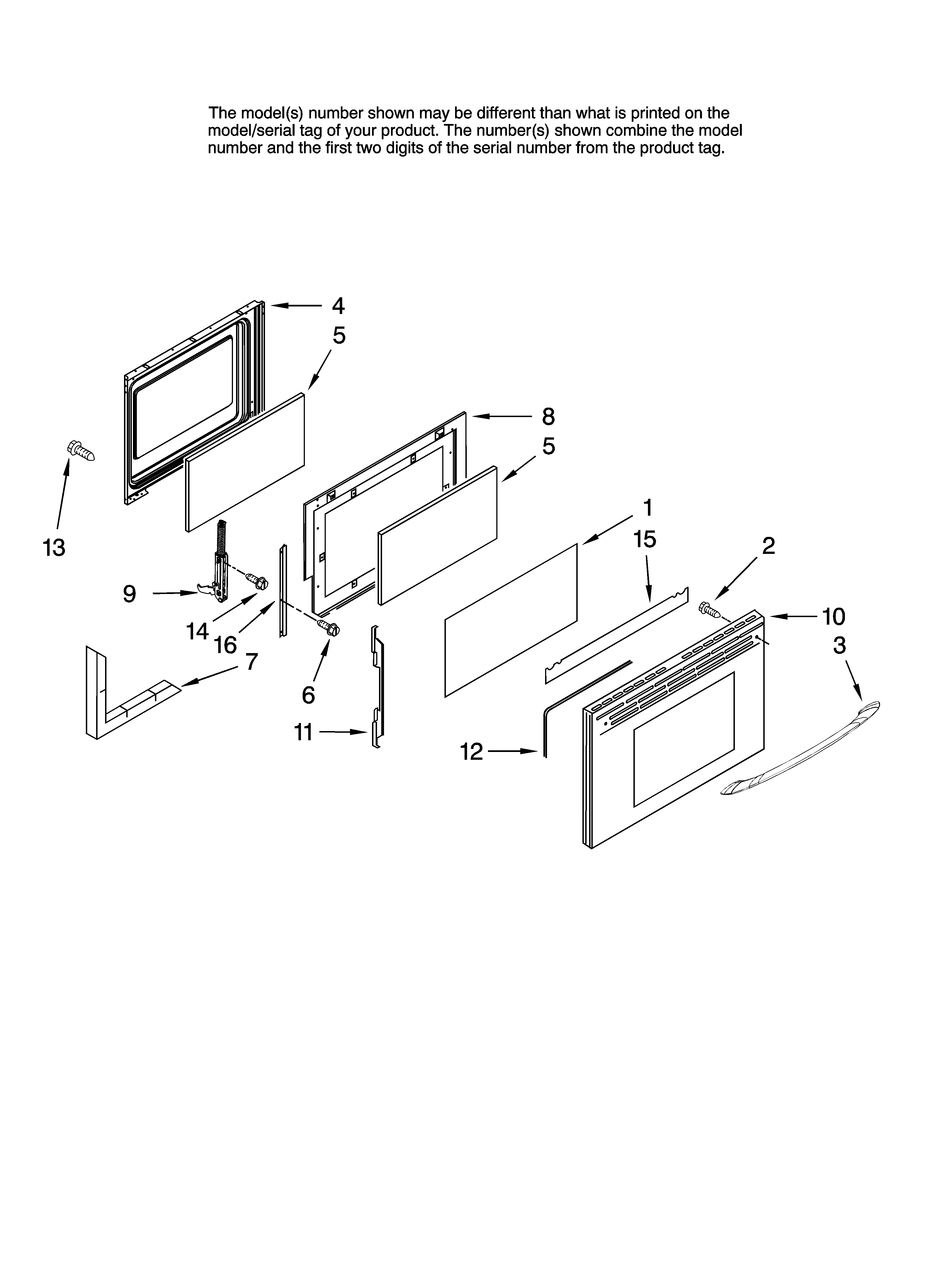 Maytag MGRH865QDS1 door parts diagram