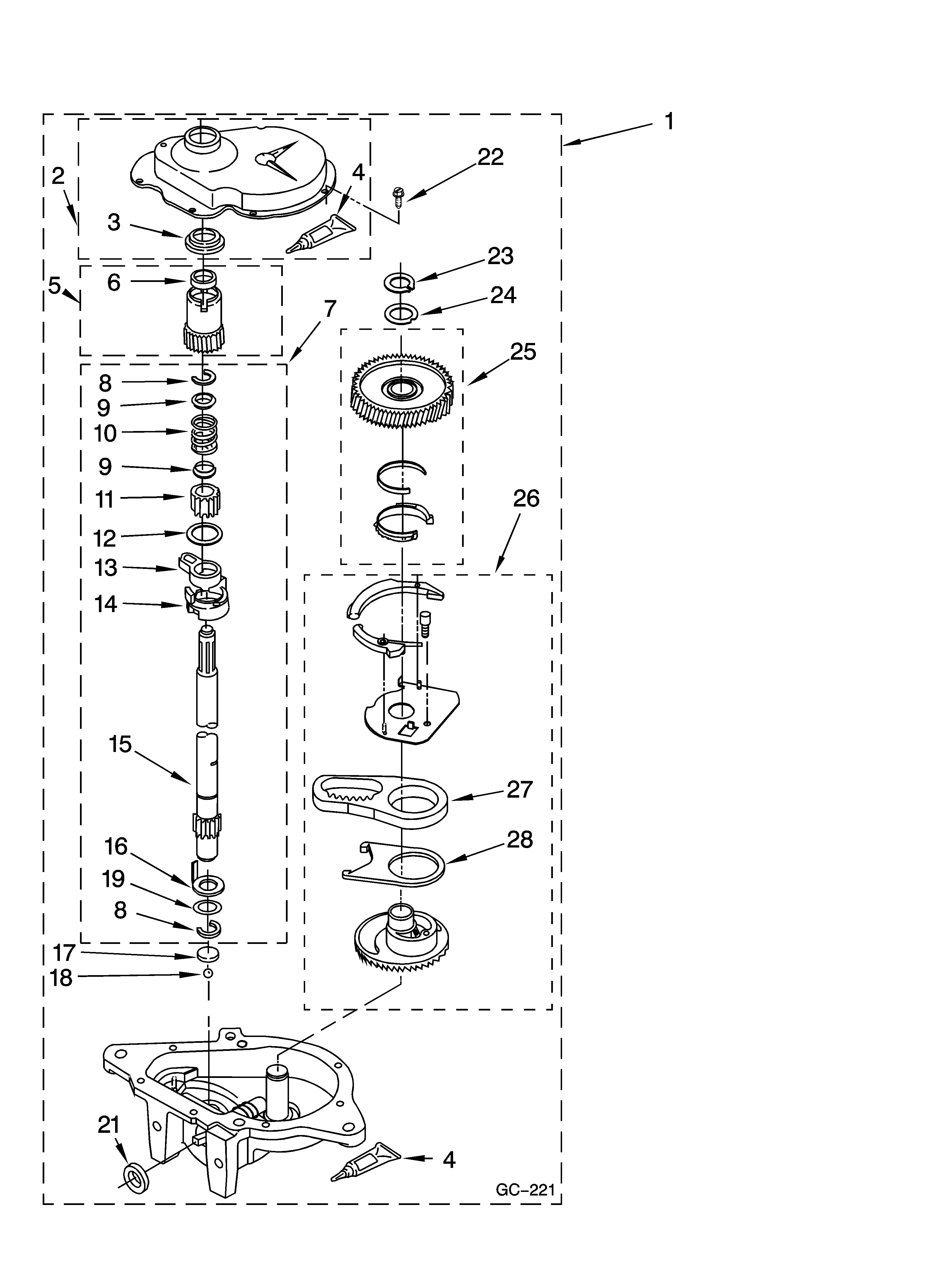 Admiral 3RATW3005TQ1 gearcase parts diagram