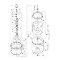 Maytag 3RMTW4905TW1 agitator, basket and tub parts diagram