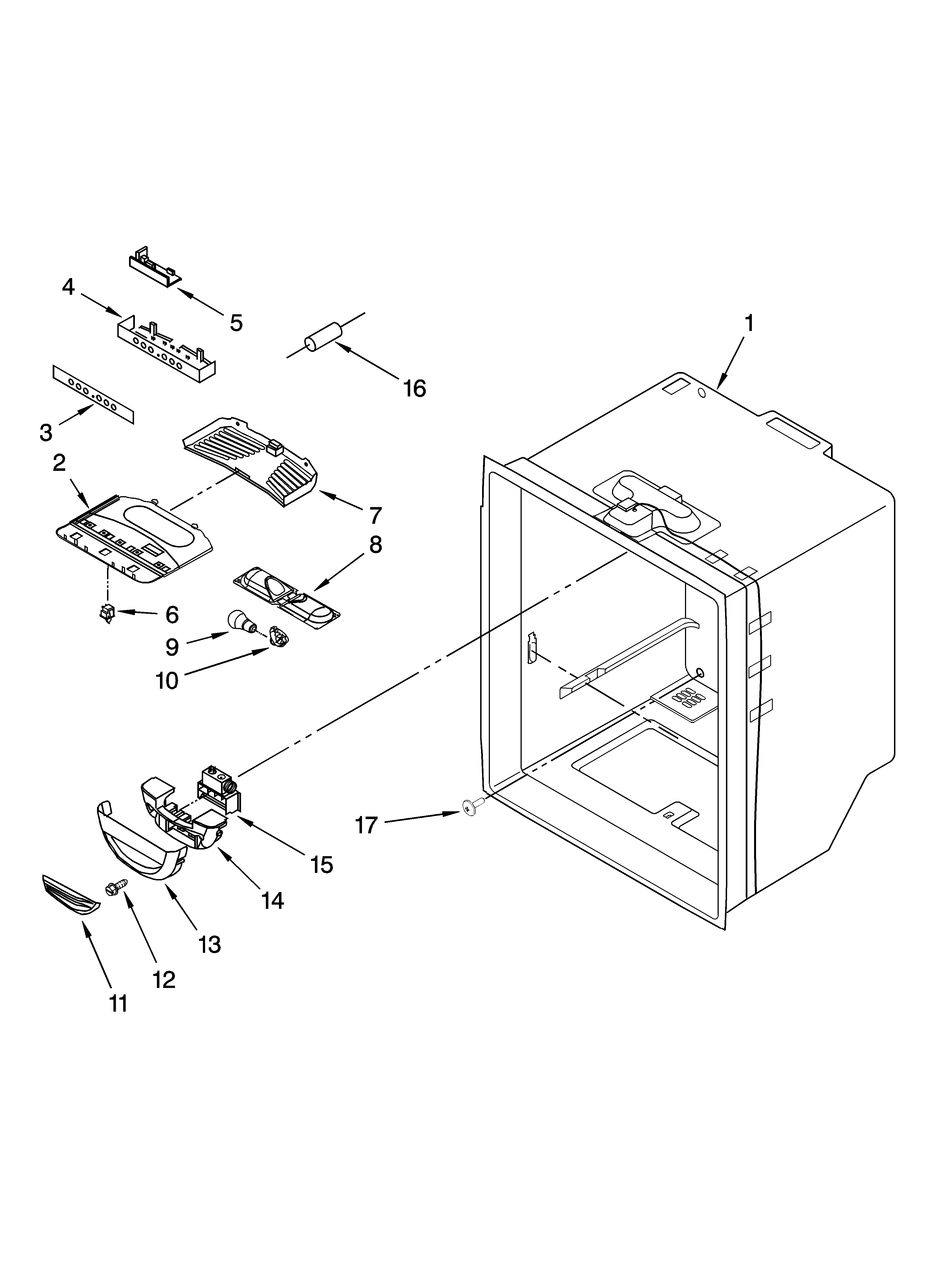 Amana ABB1922FEQ2 refrigerator liner parts diagram