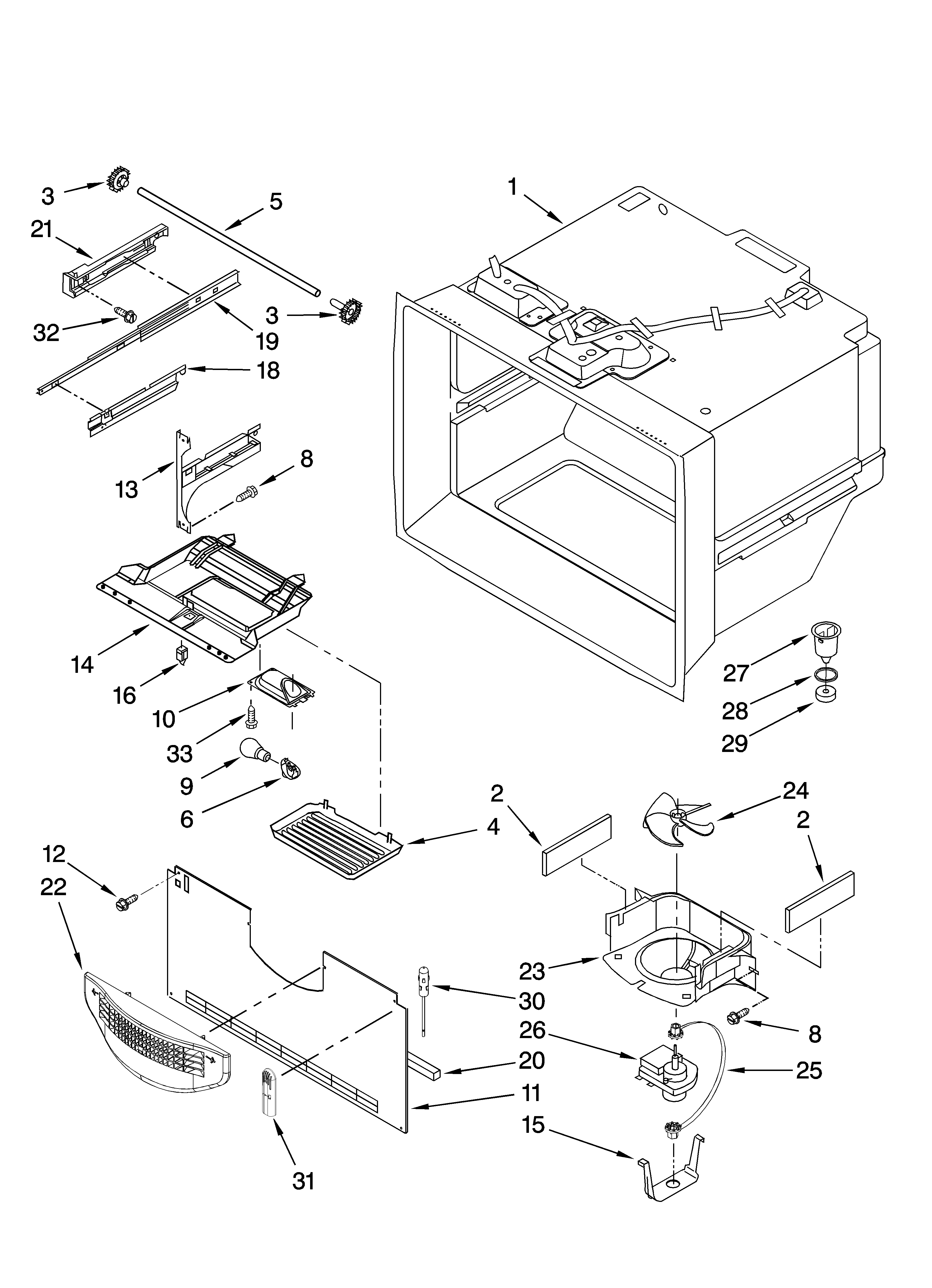 Amana ABB1922FEQ2 freezer liner parts diagram