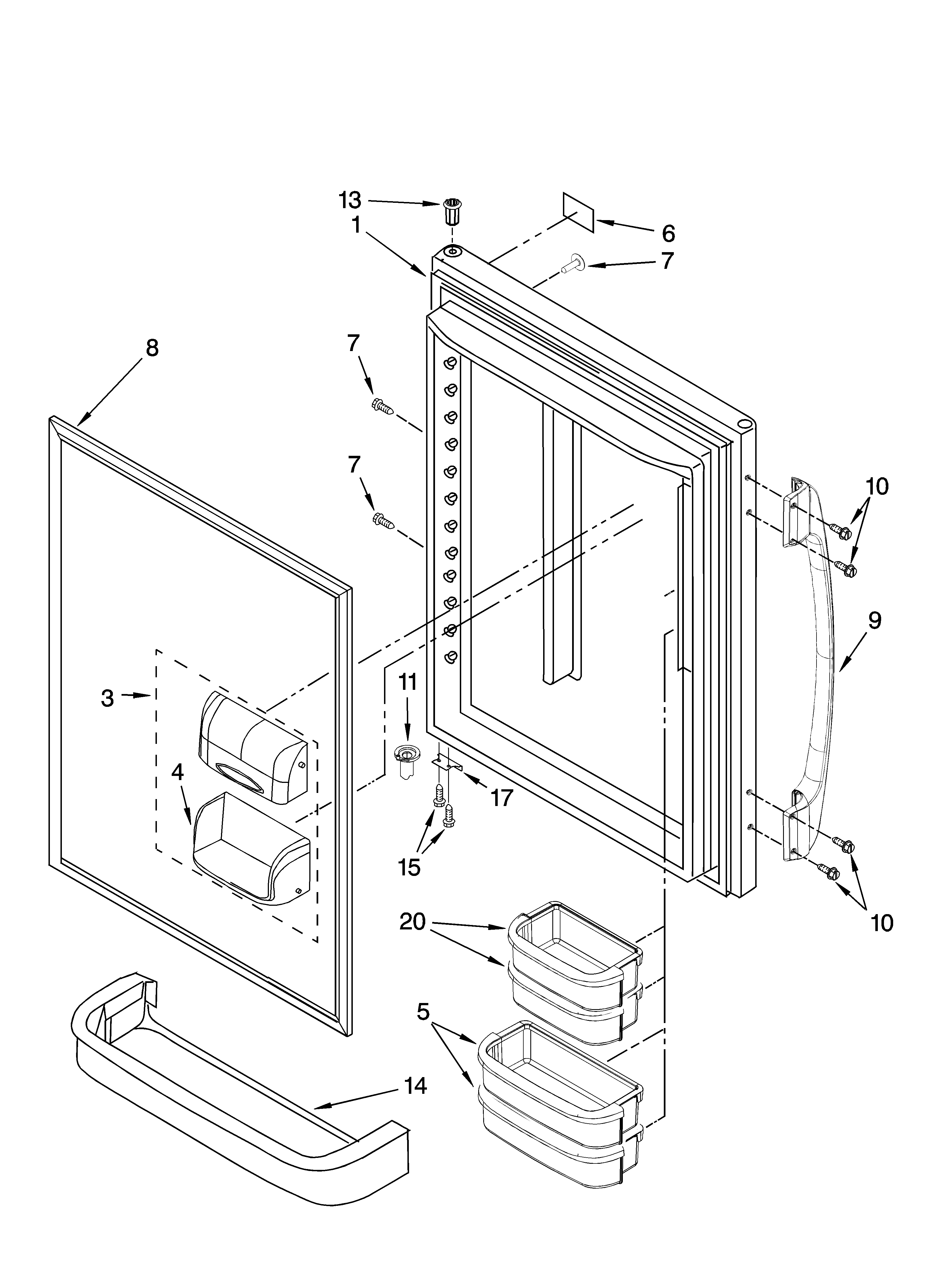 Amana ABB1922FEQ2 refrigerator door parts diagram
