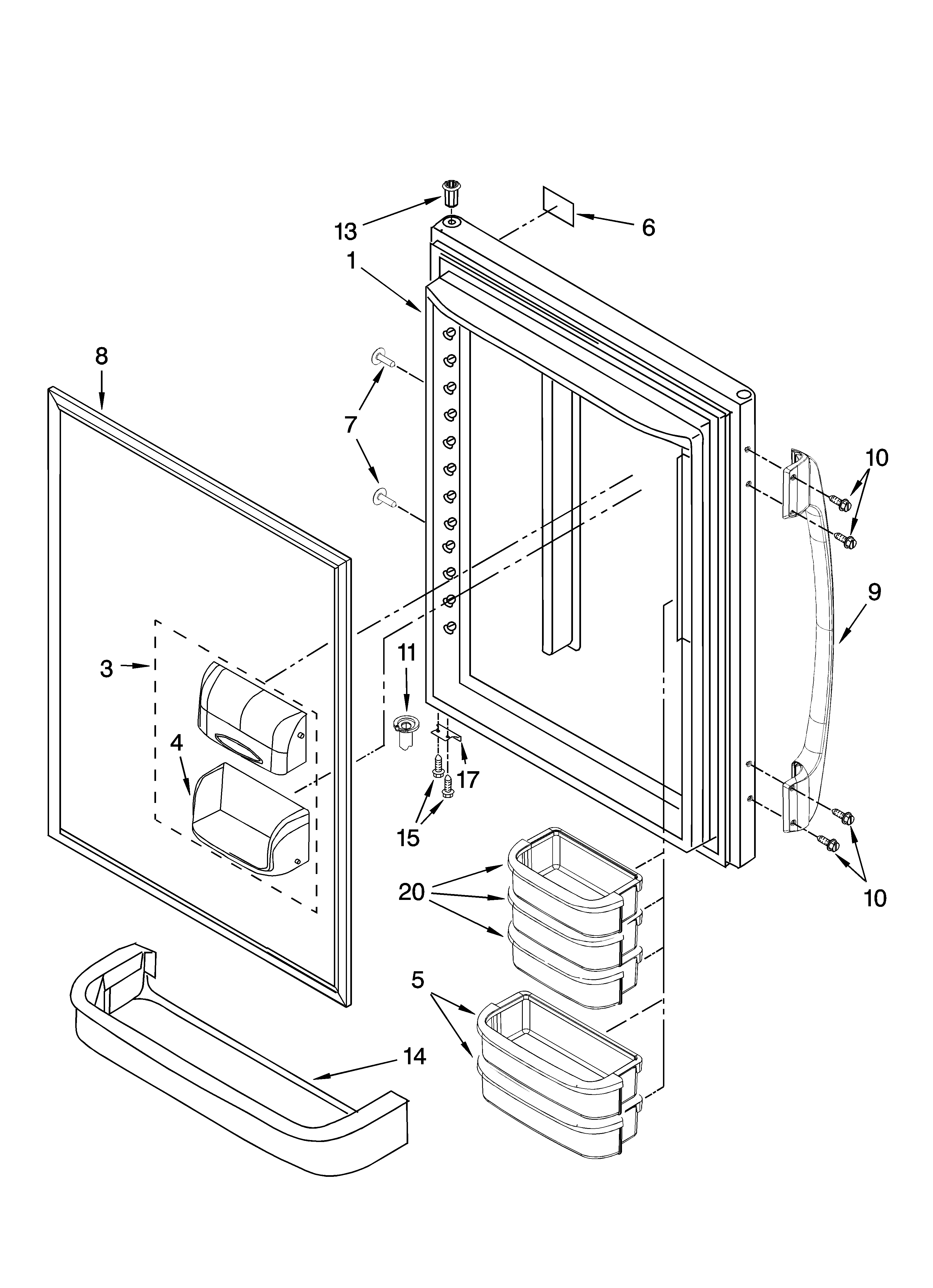 Amana ABB1927VEW1 refrigerator door parts diagram