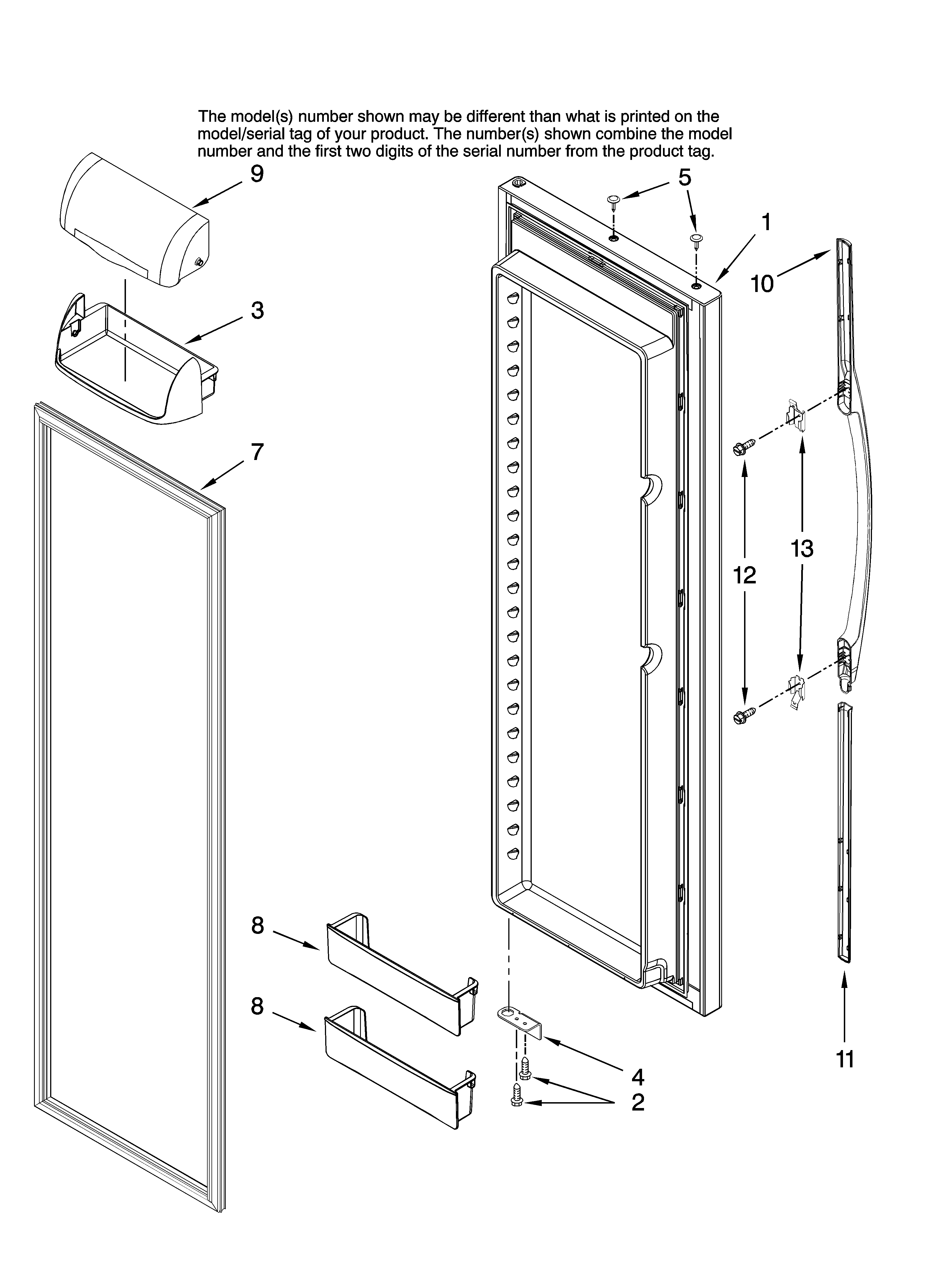 Amana AC2224GEKB12 refrigerator door parts diagram