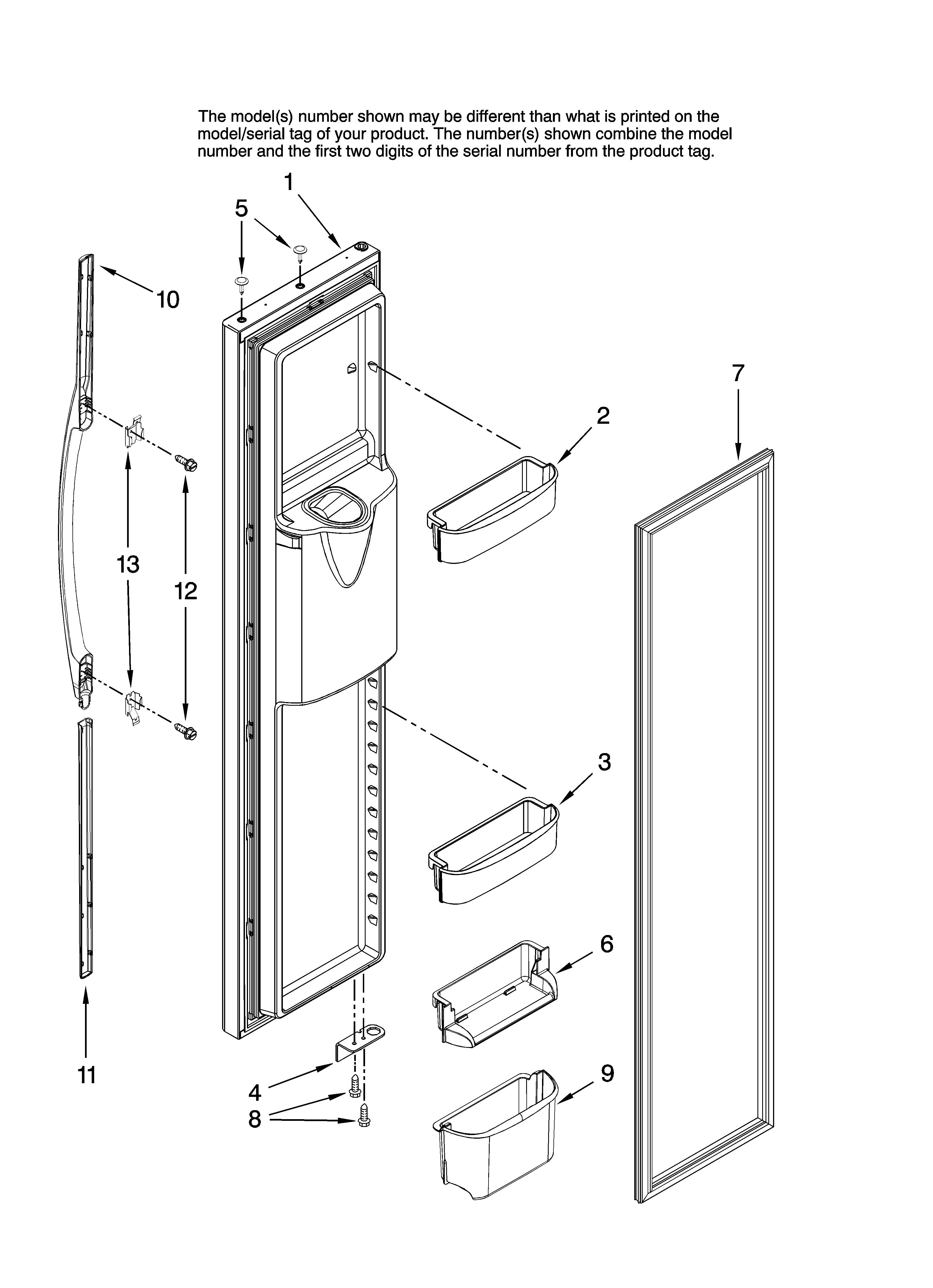 Amana AC2224GEKB12 freezer door parts diagram
