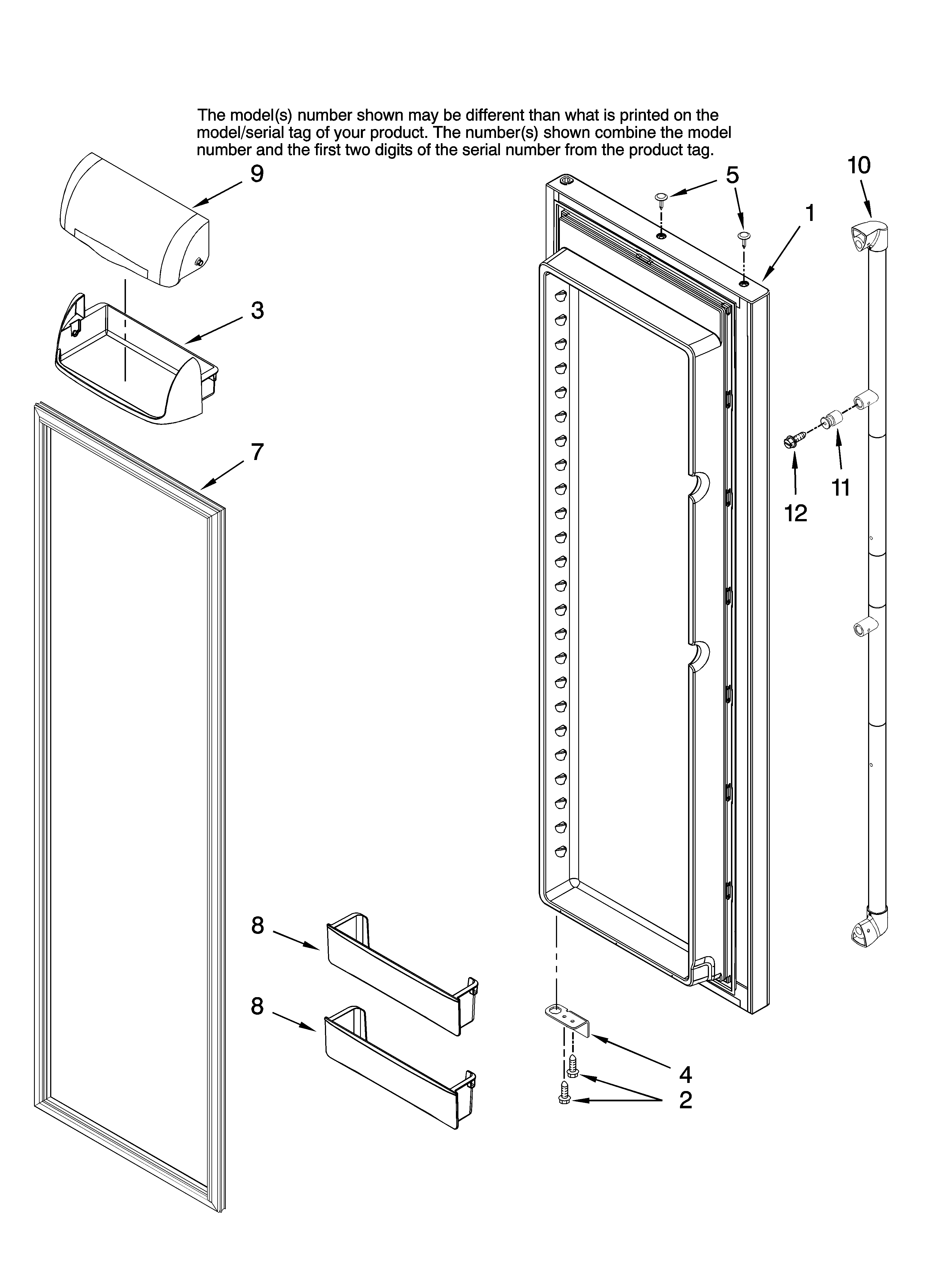 Amana AC2224GEKS13 refrigerator door parts diagram