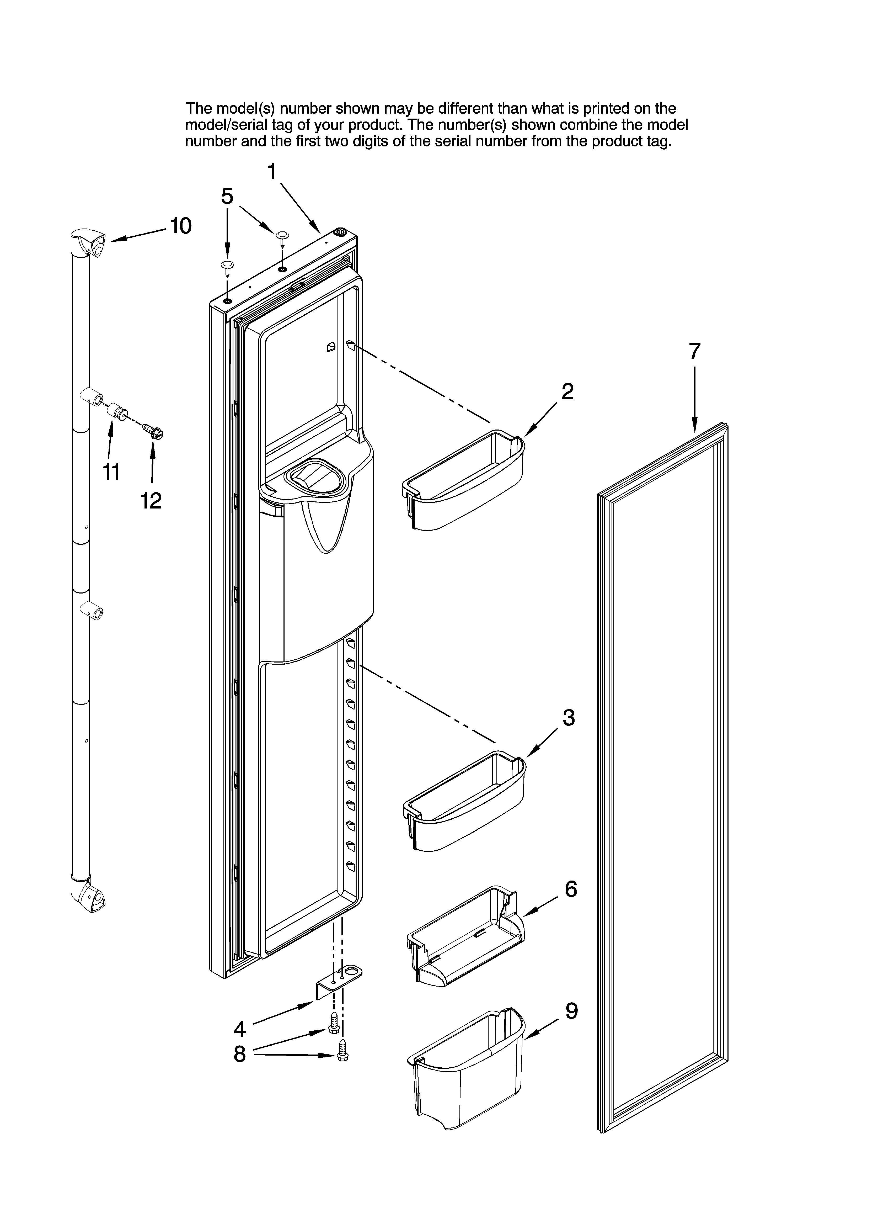 Amana AC2224GEKS13 freezer door parts diagram