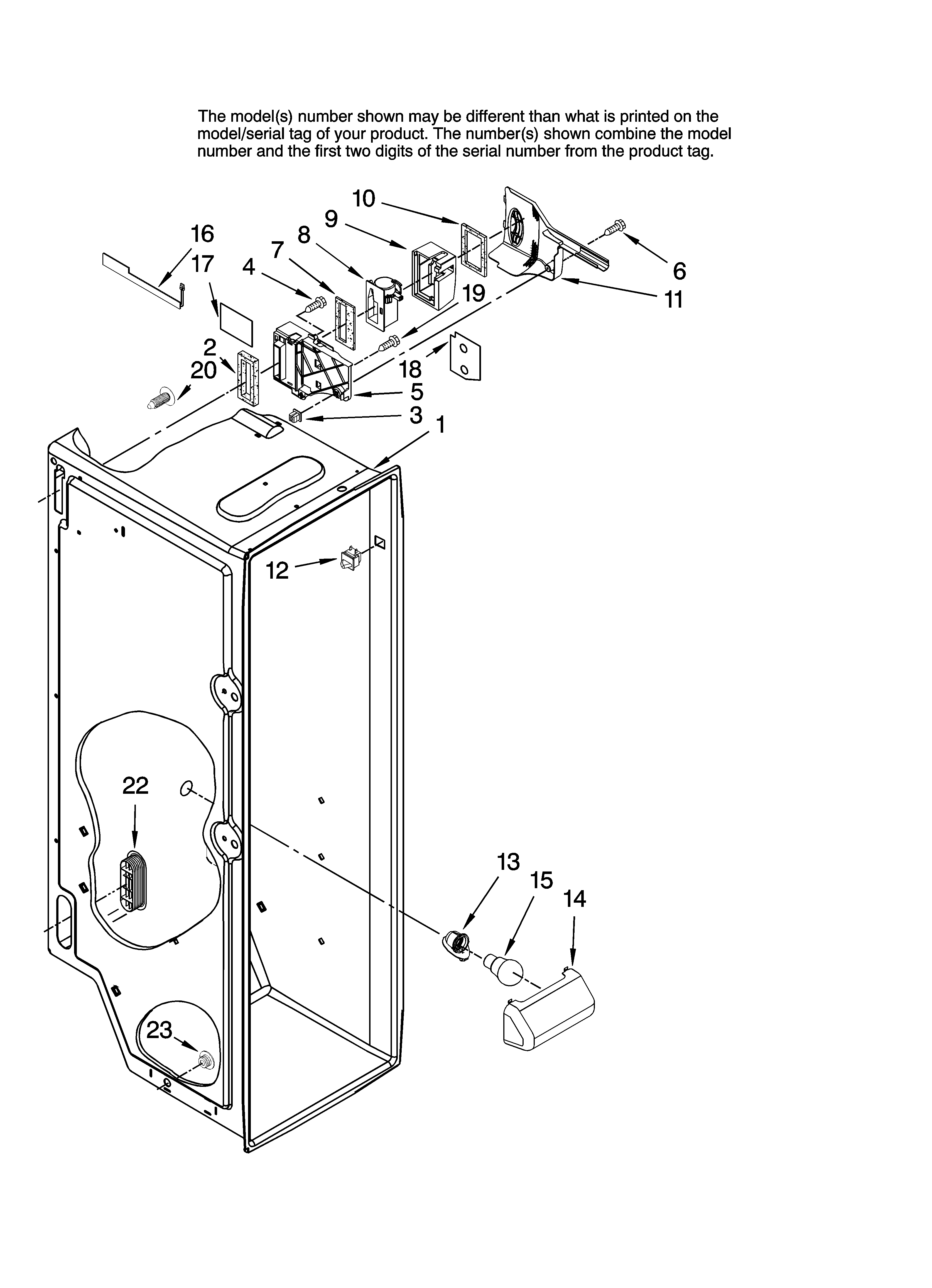 Amana AC2224PEKB12 refrigerator liner parts diagram