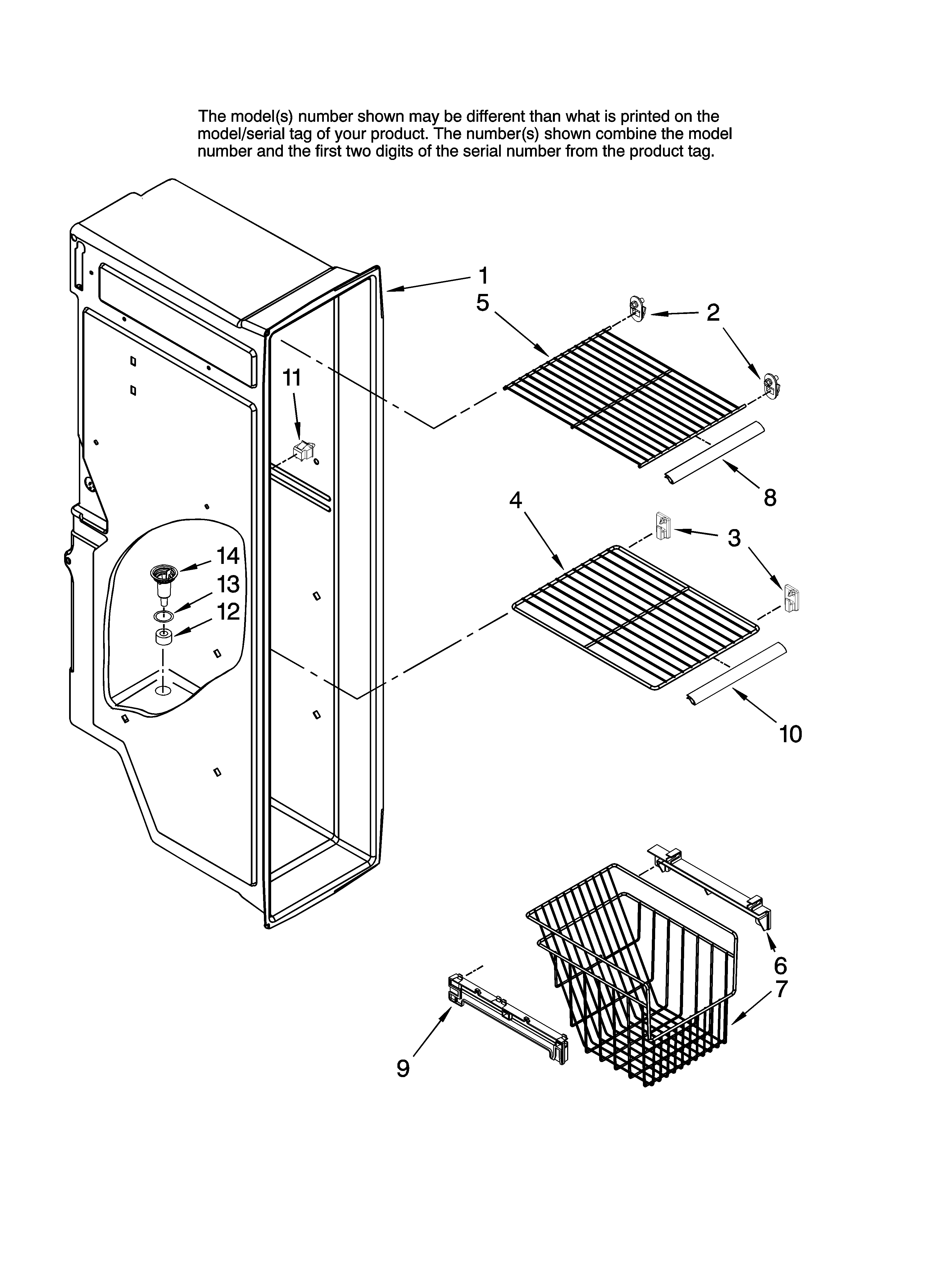 Amana AC2224PEKB12 freezer liner parts diagram