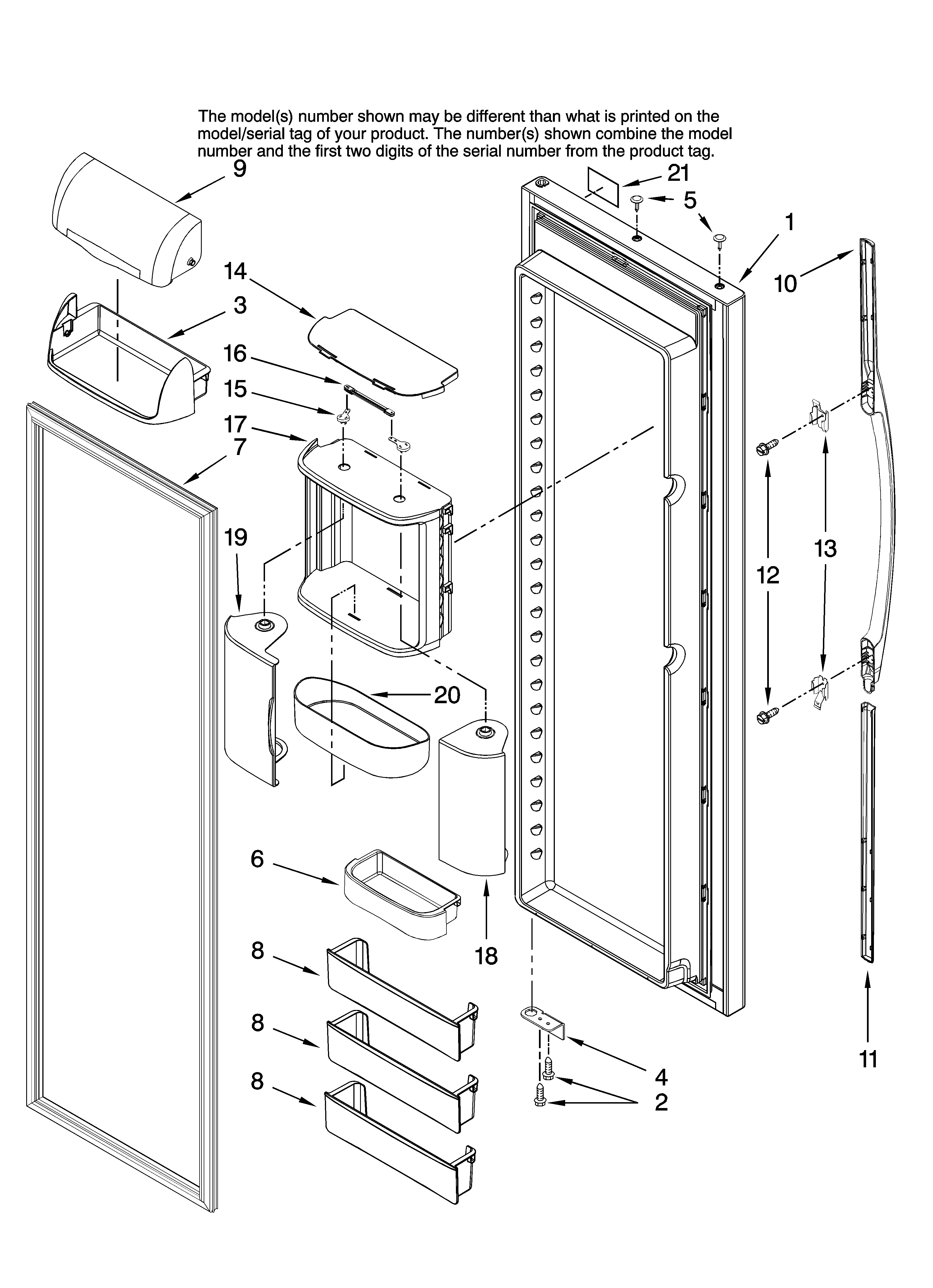 Amana AC2224PEKB12 refrigerator door parts diagram