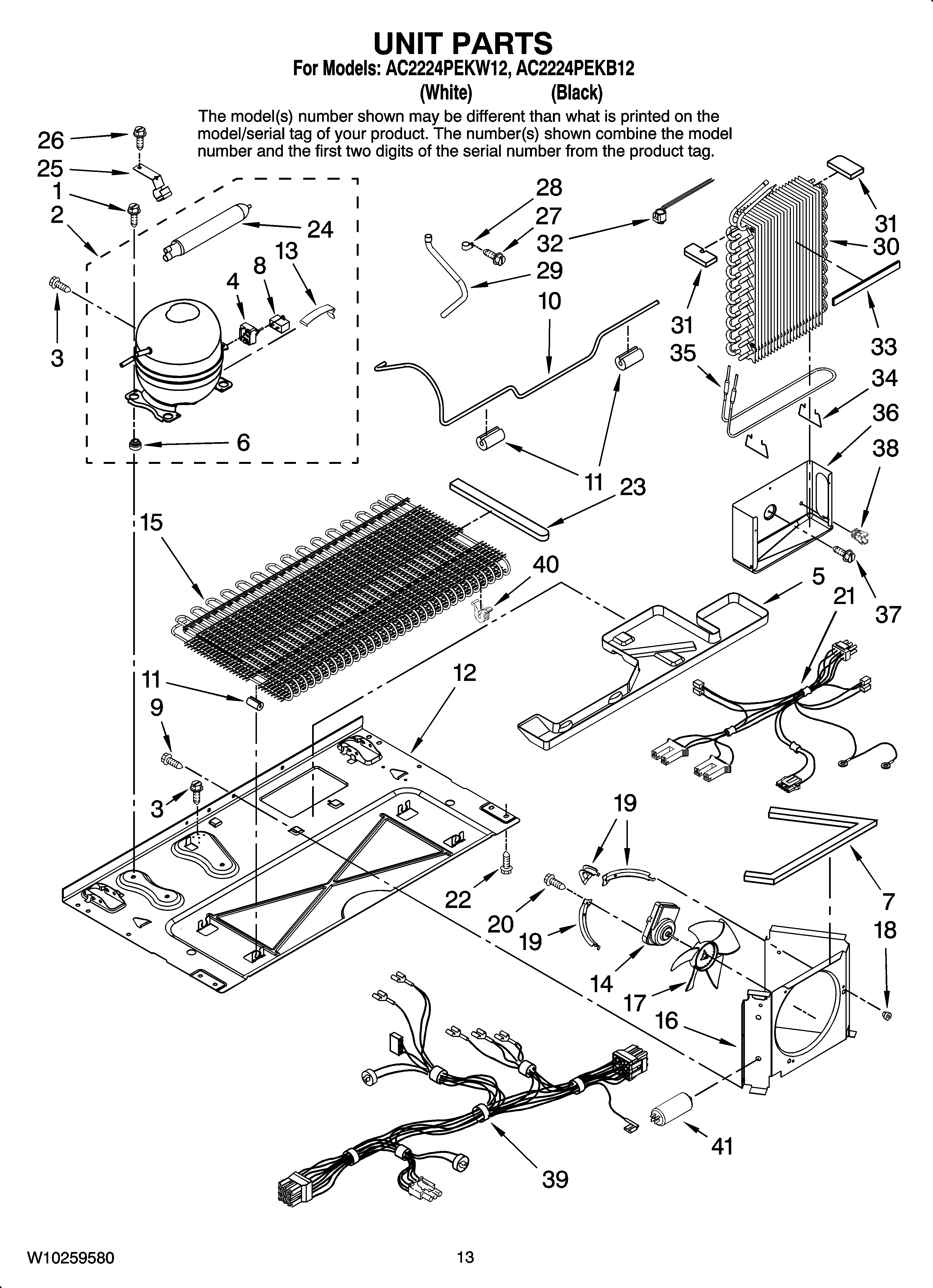 Amana AC2224PEKB12 unit parts diagram
