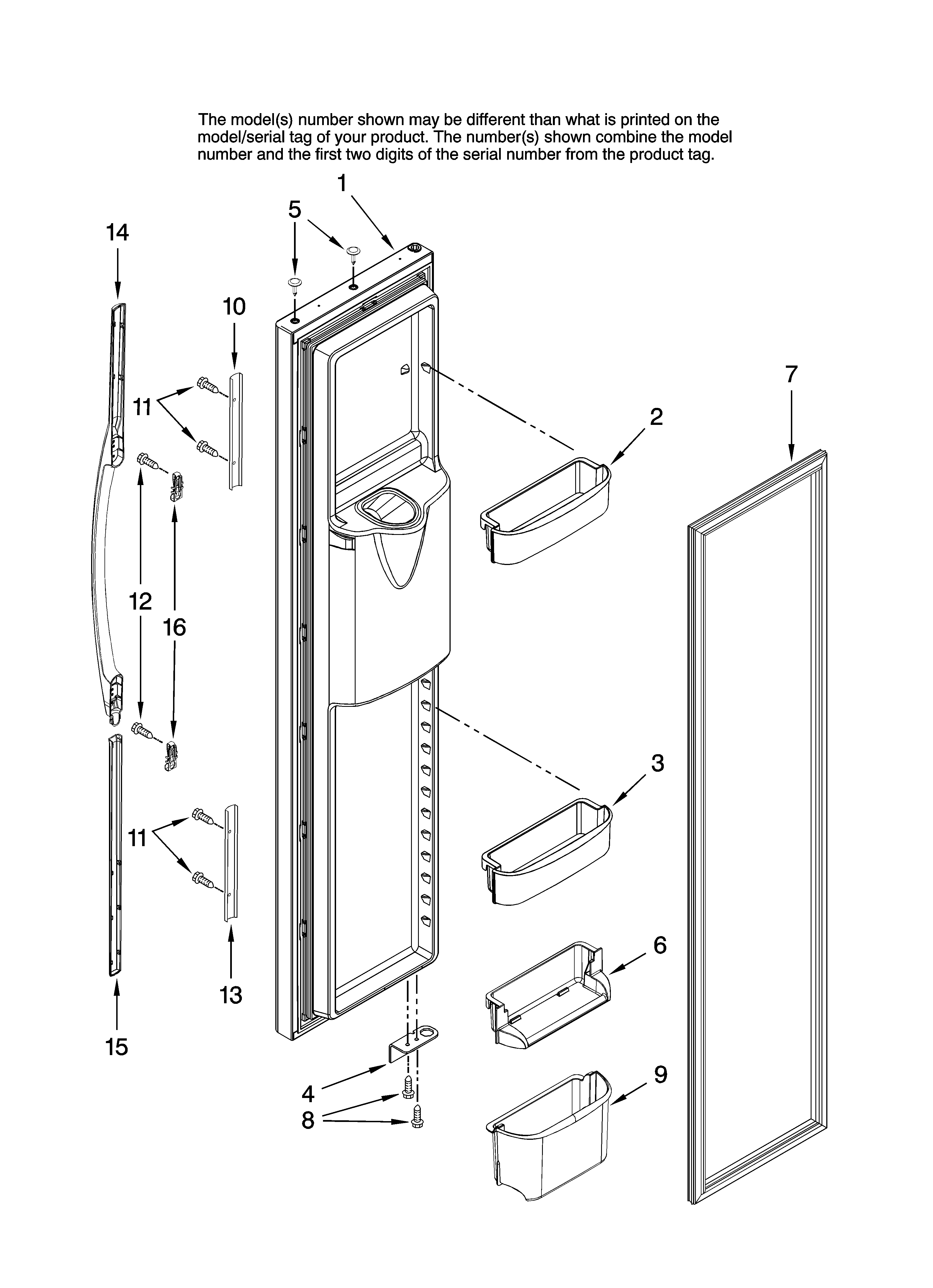 Amana AC2225GEKB13 freezer door parts diagram