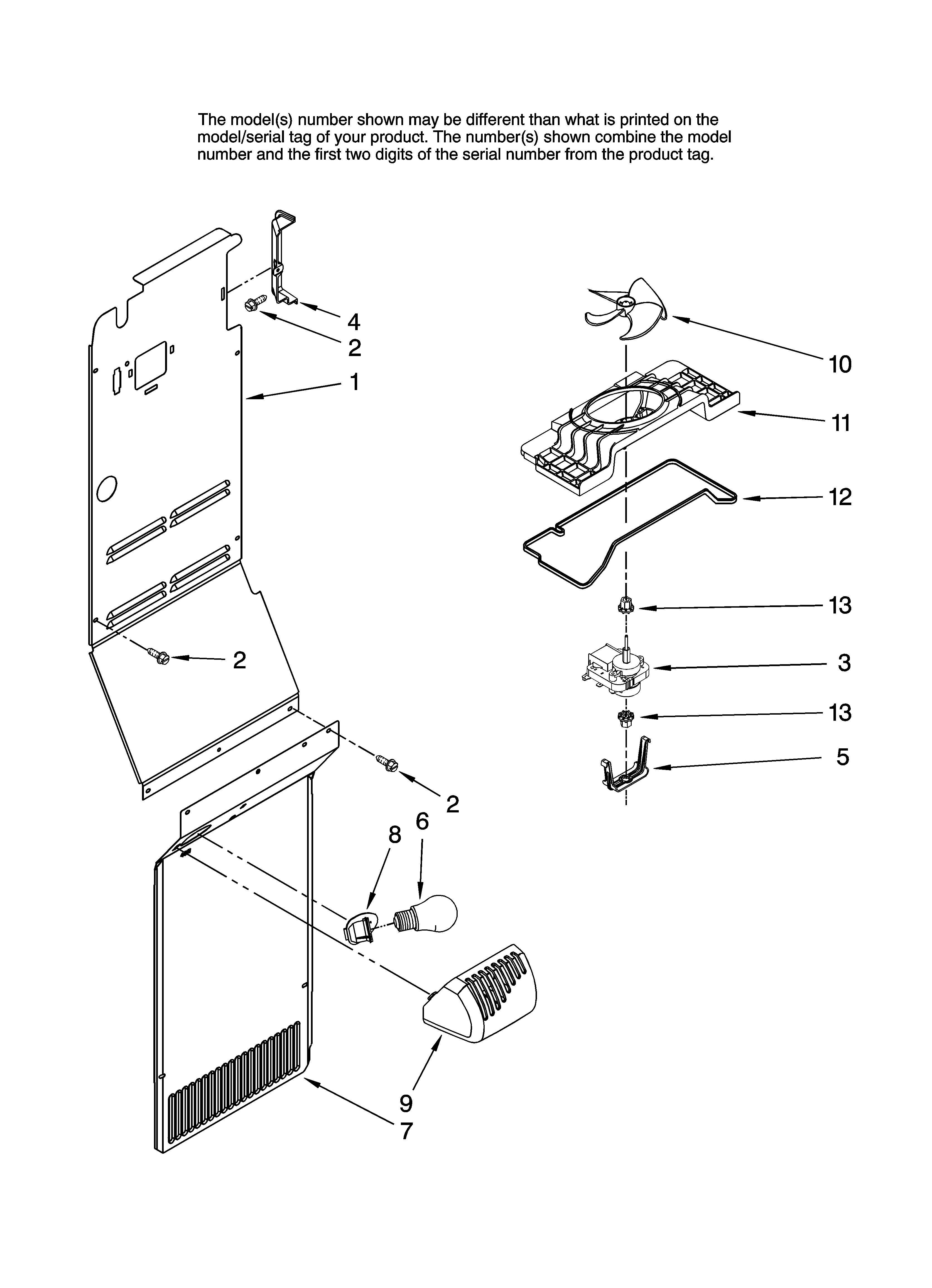 Amana AC2225GEKB13 air flow parts diagram