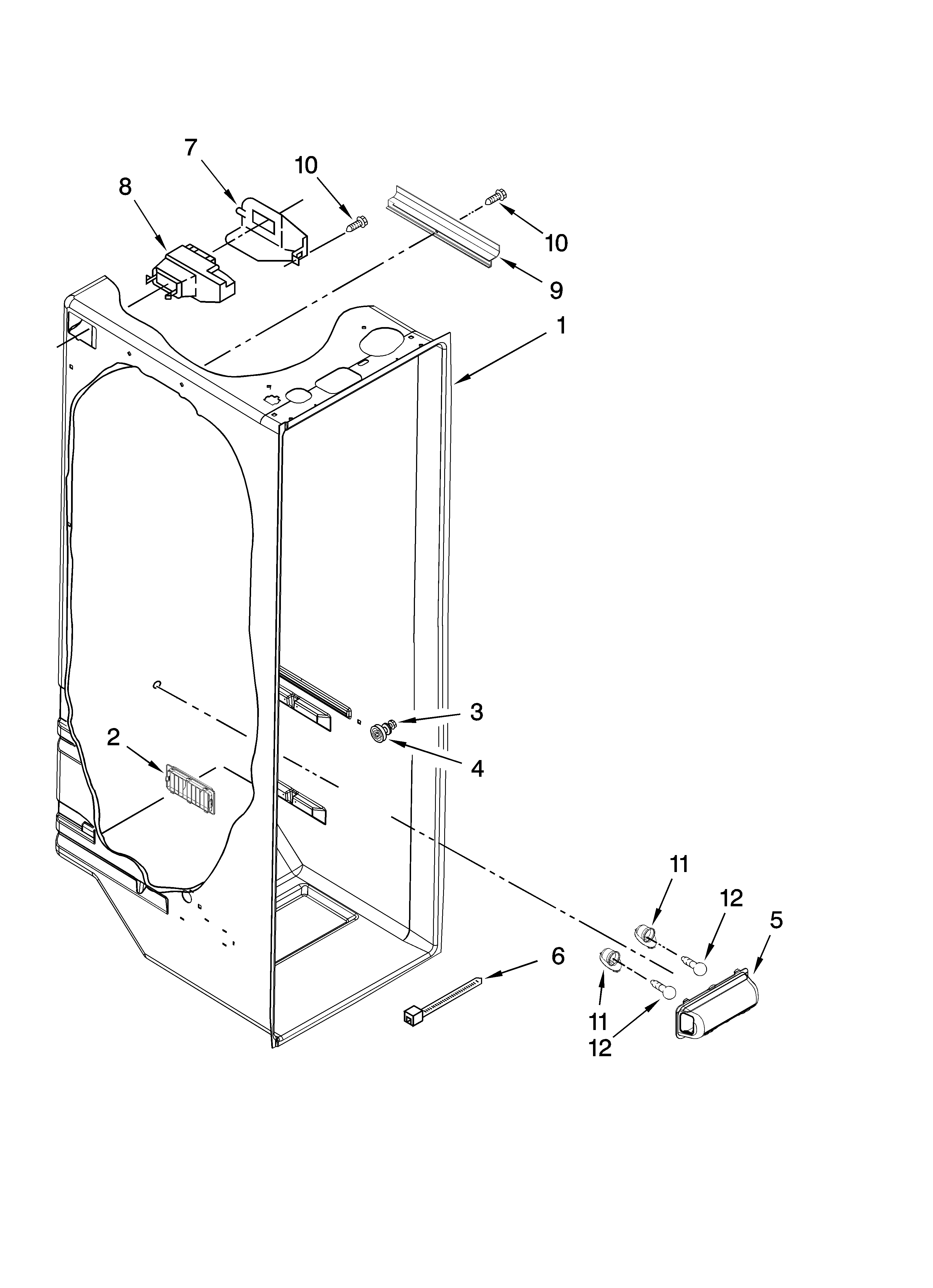 Amana ASD2522WRW01 refrigerator liner parts diagram