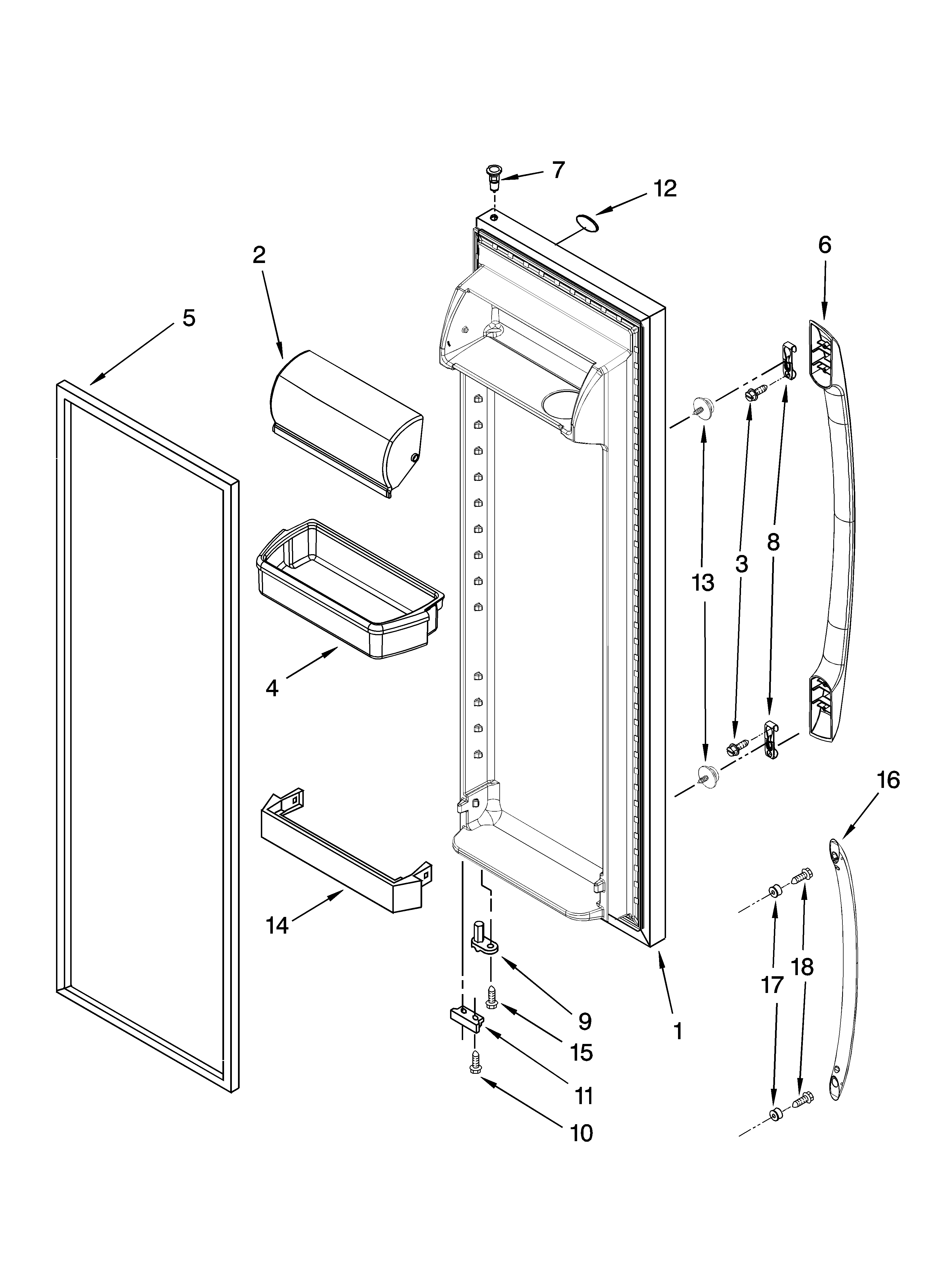 Amana ASD2522WRW01 refrigerator door parts diagram