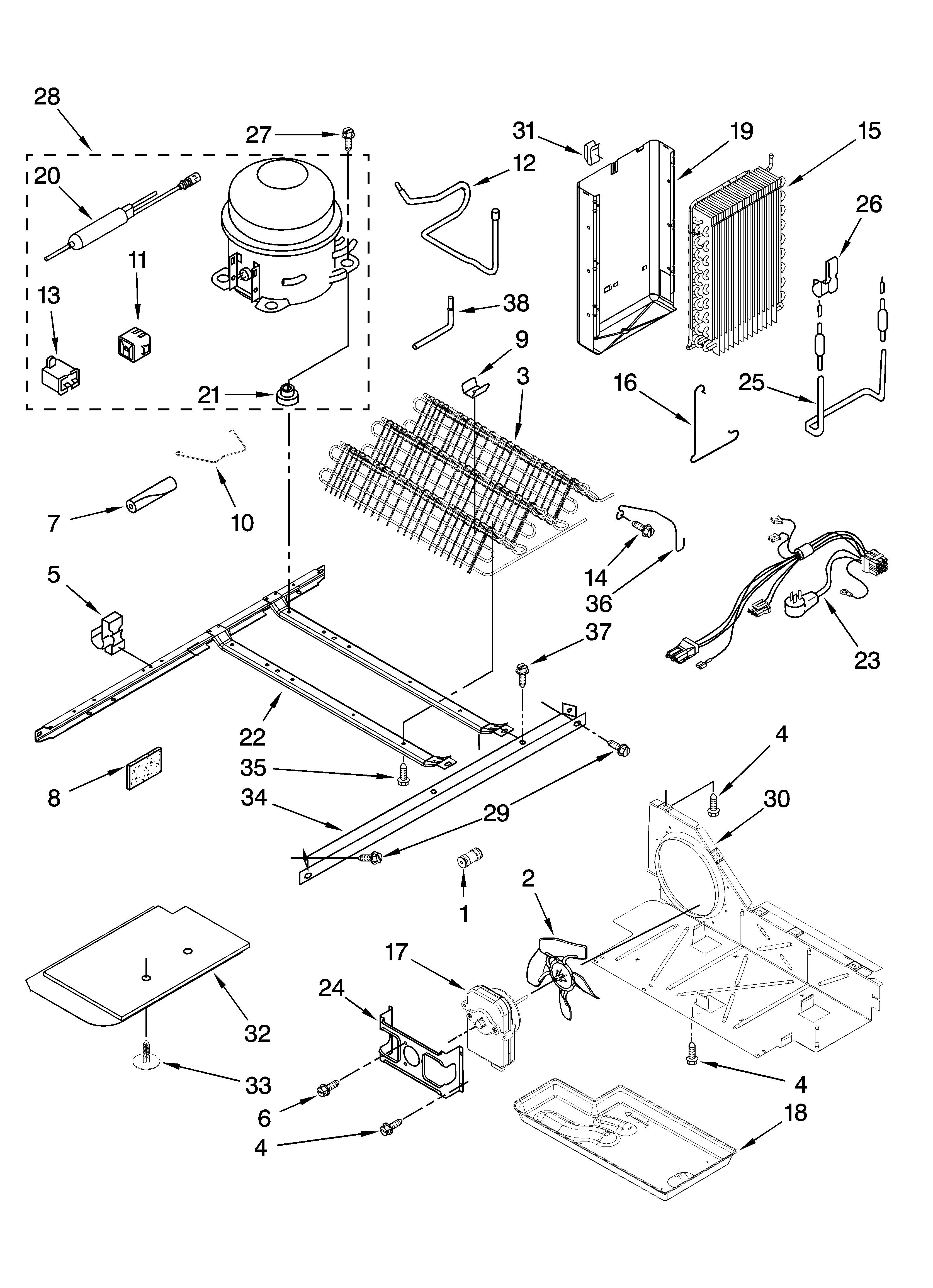 Amana ASD2522WRW01 unit parts diagram