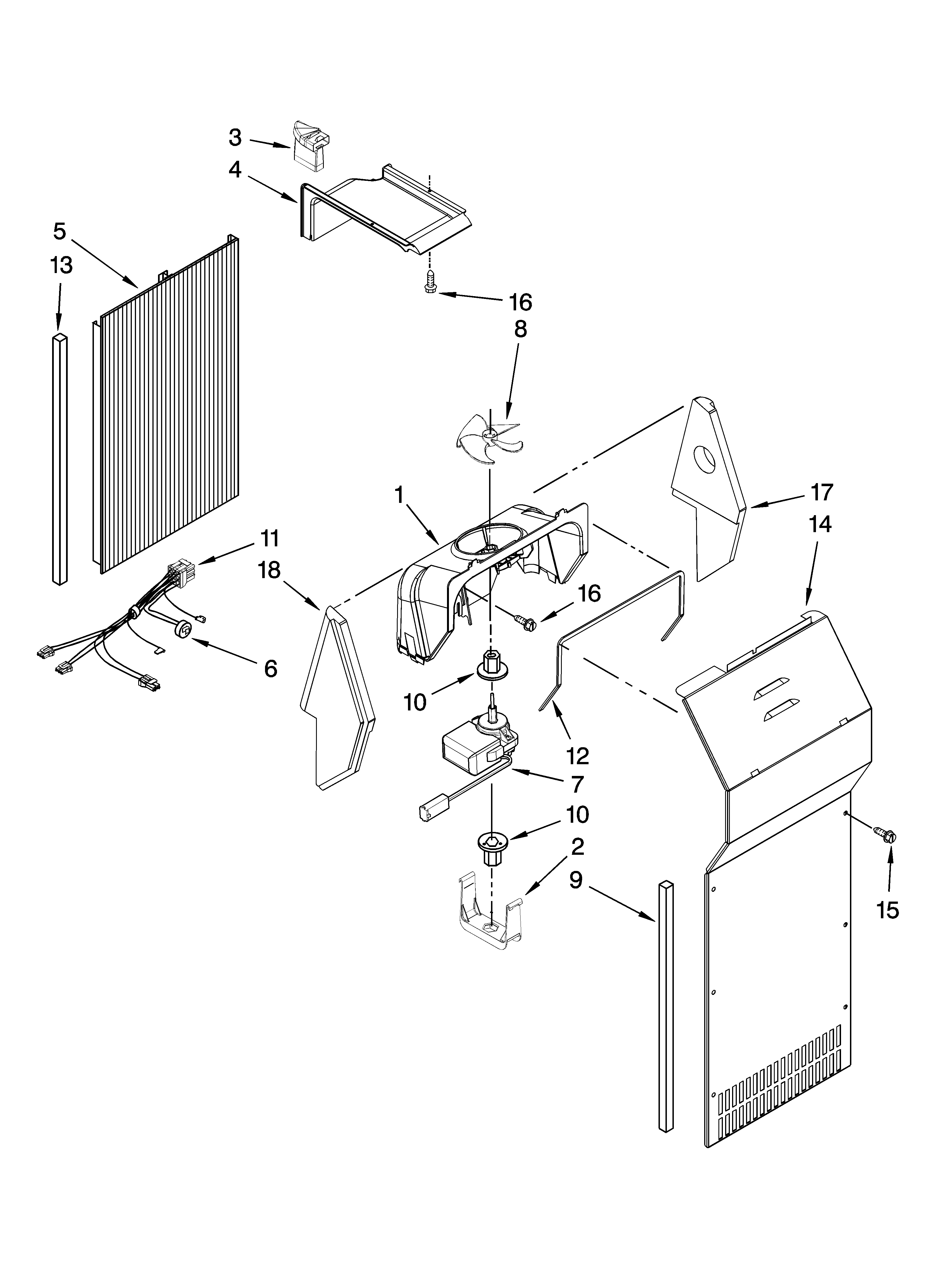 Jenn-Air JCB2585WES00 air flow parts diagram