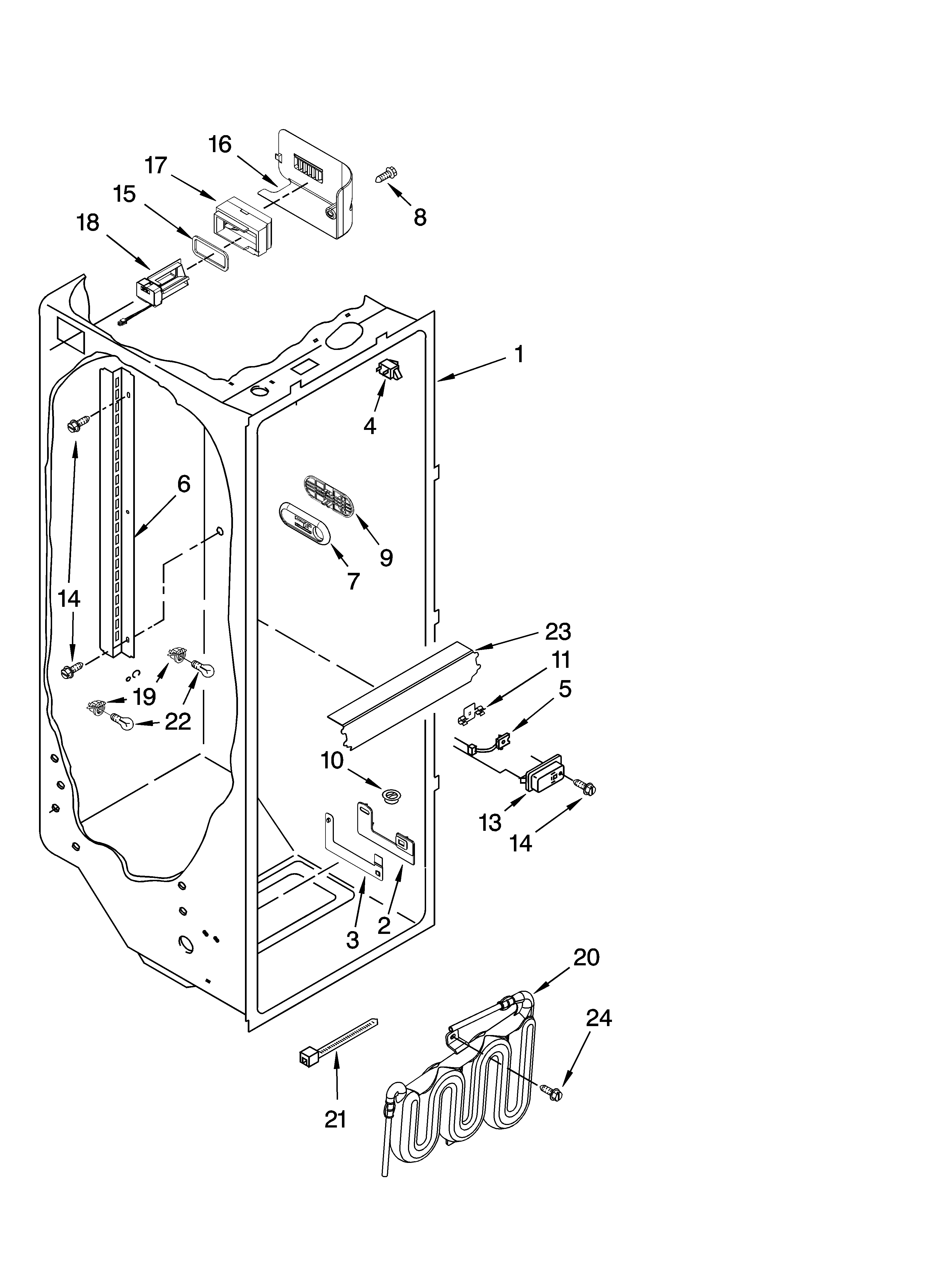Jenn-Air JCD2591WES00 refrigerator liner parts diagram