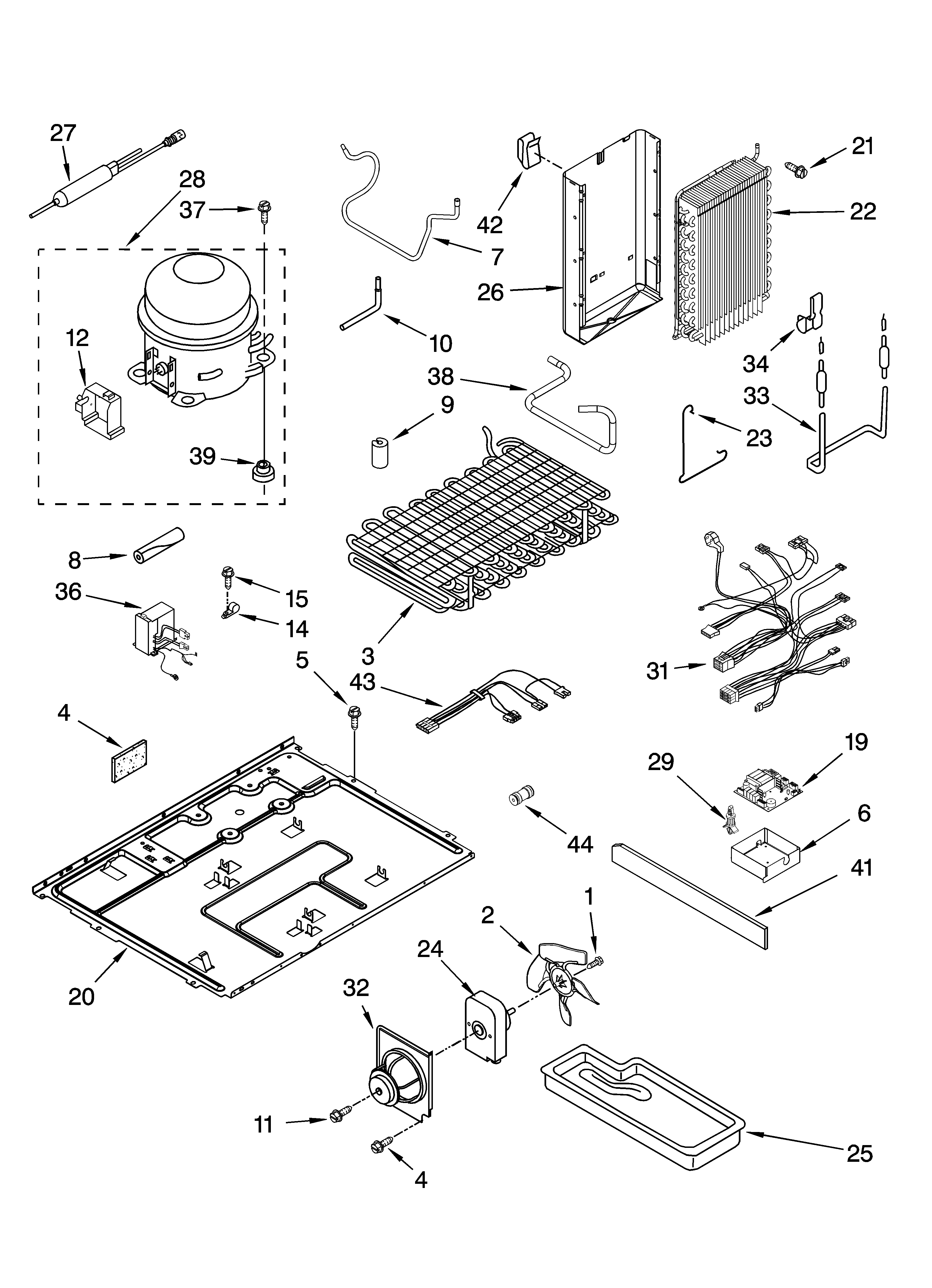 Jenn-Air JCD2591WES00 unit parts diagram