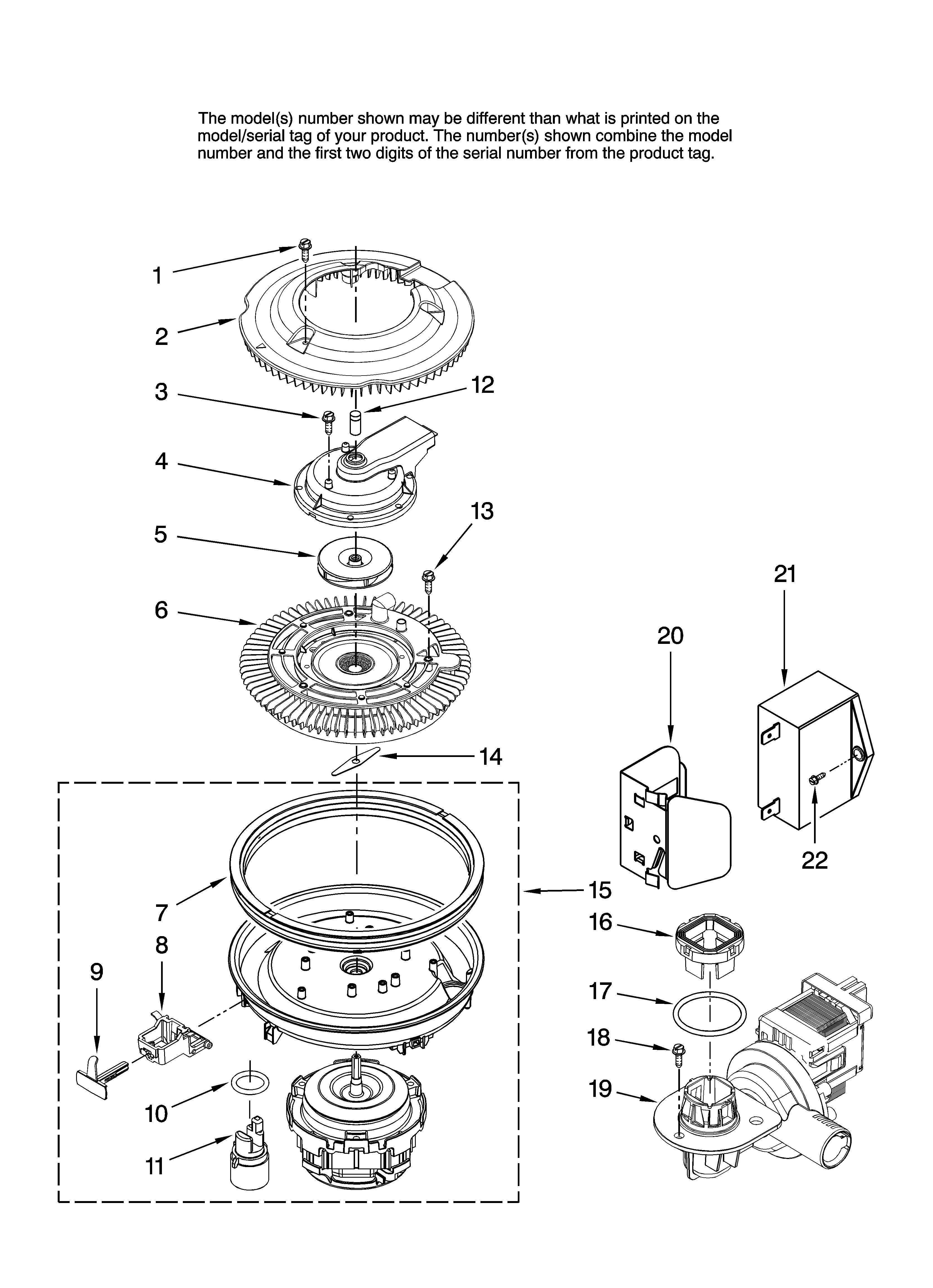 Jenn-Air JDB1095AWW1 pump and motor parts diagram