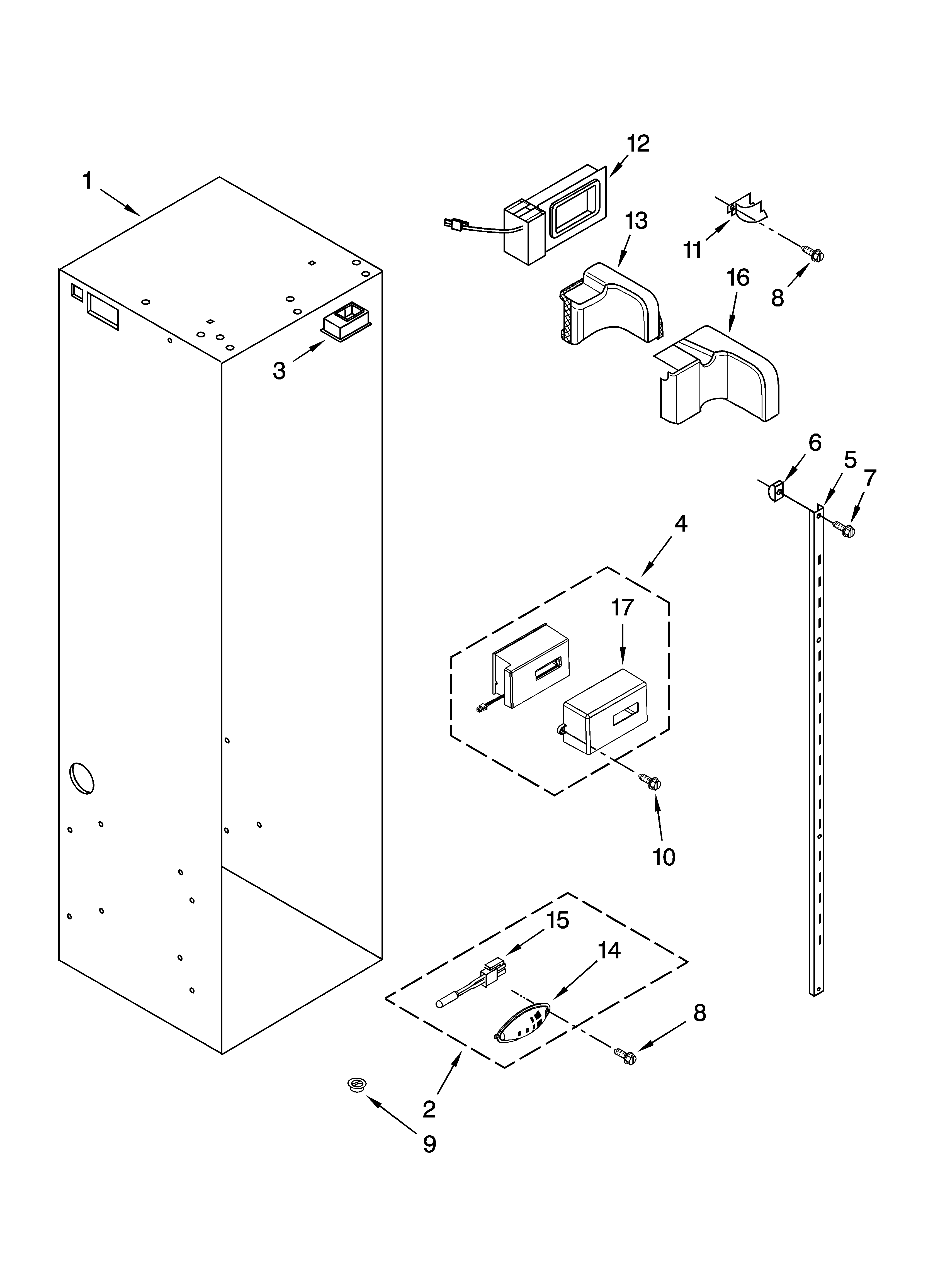 Jenn-Air JS42NXFXDW00 refrigerator liner parts diagram