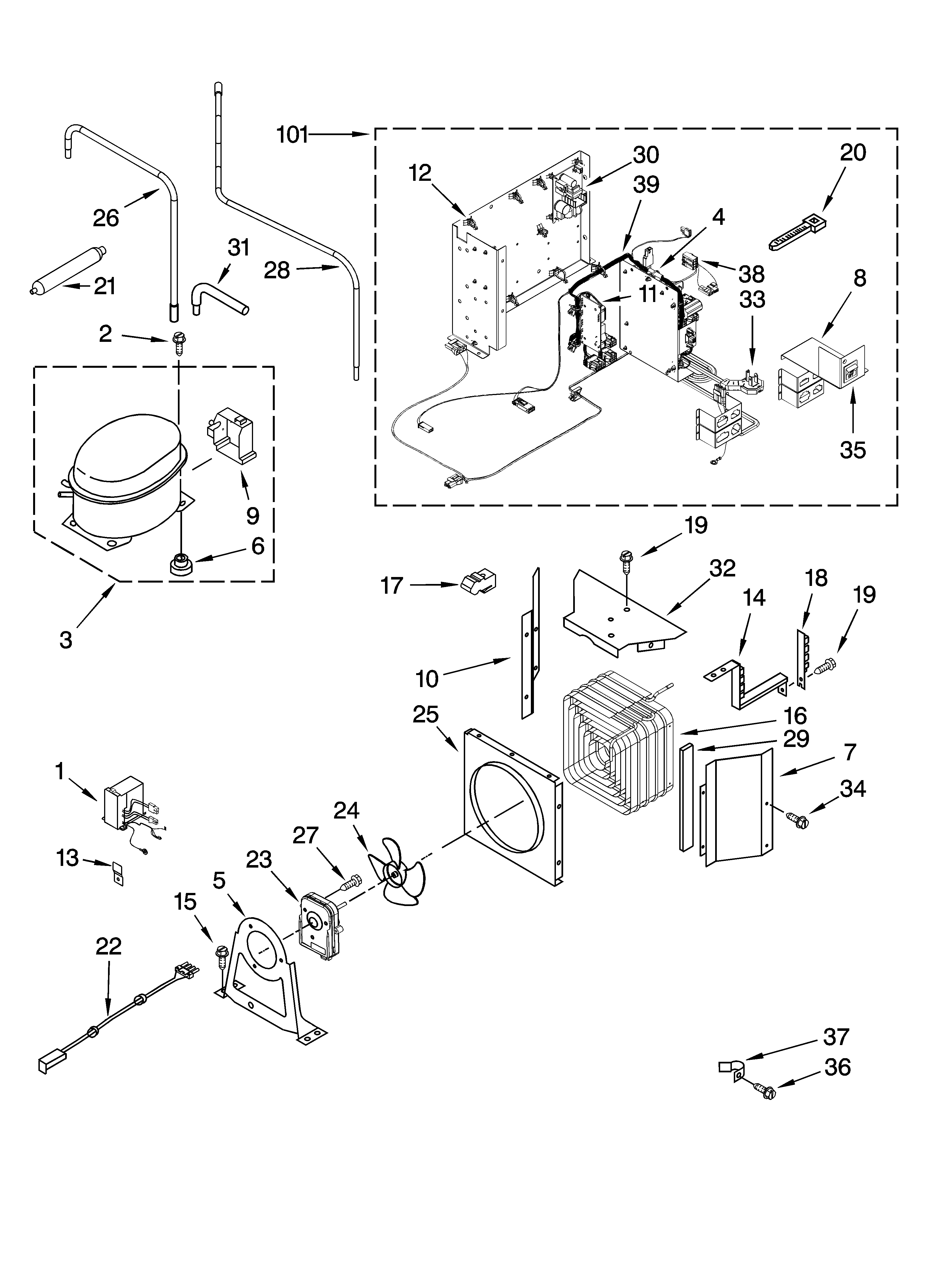 Jenn-Air JS42NXFXDW00 upper unit parts diagram