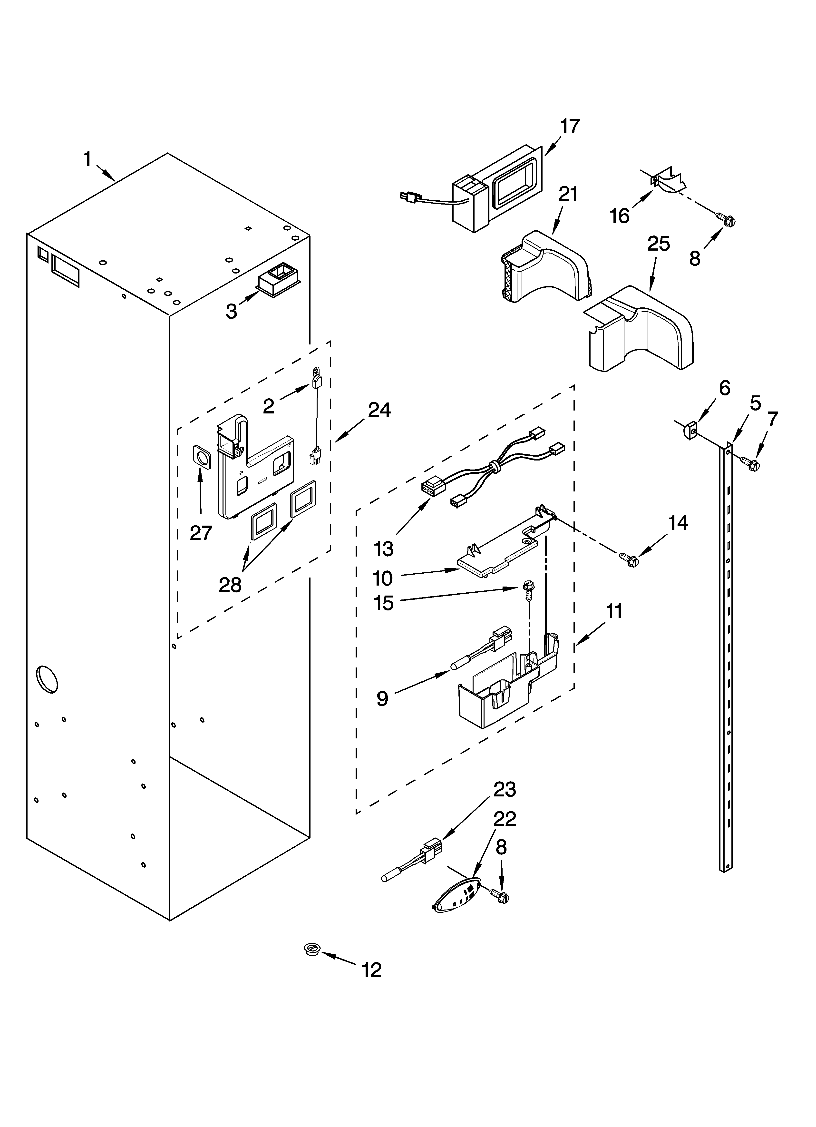 Jenn-Air JS48CXFXDB01 refrigerator liner parts diagram
