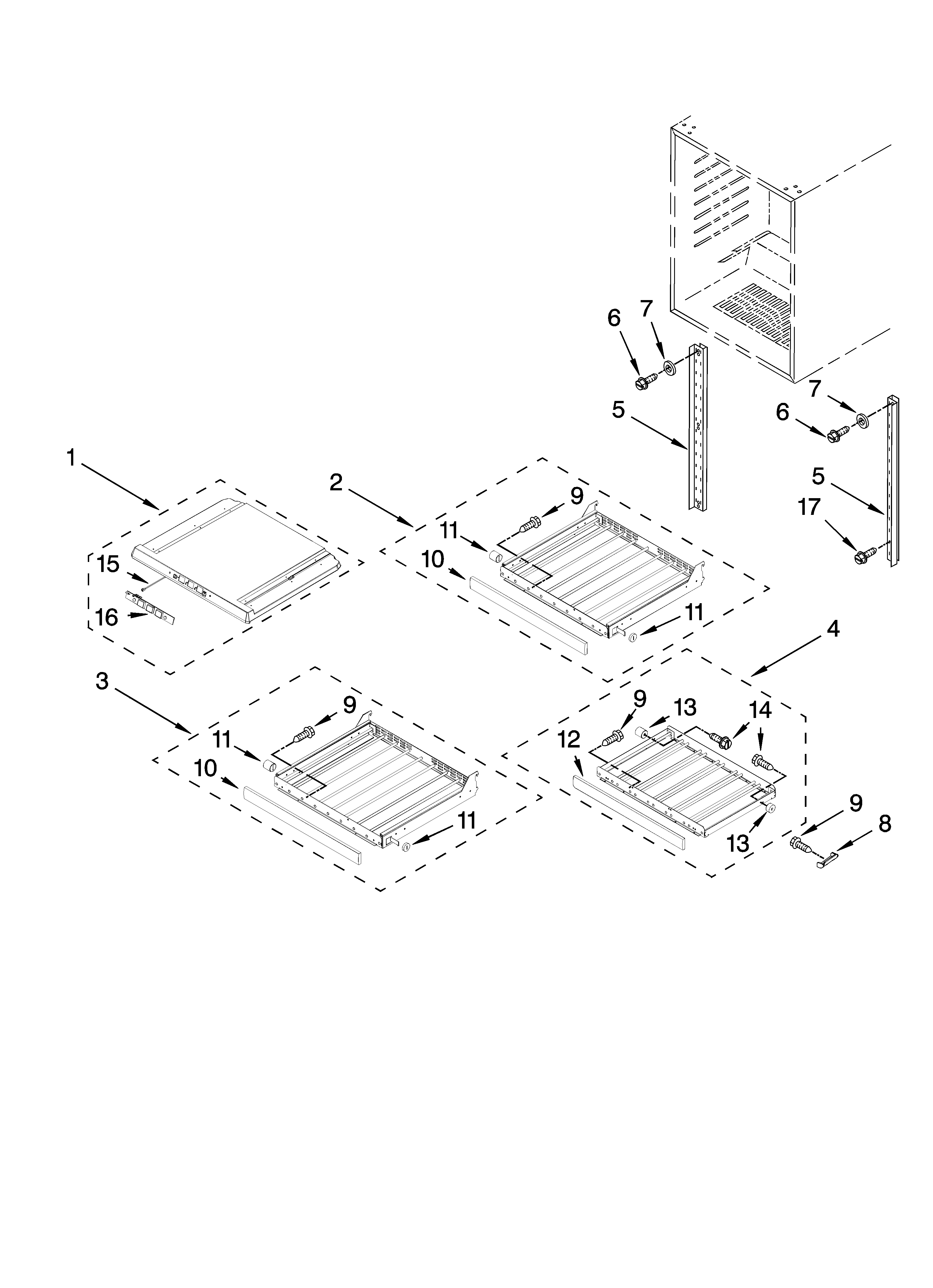 Jenn-Air JUW248RBCX00 shelf parts diagram
