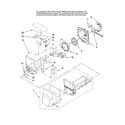 Maytag MFI2067AEB13 motor and ice container parts diagram