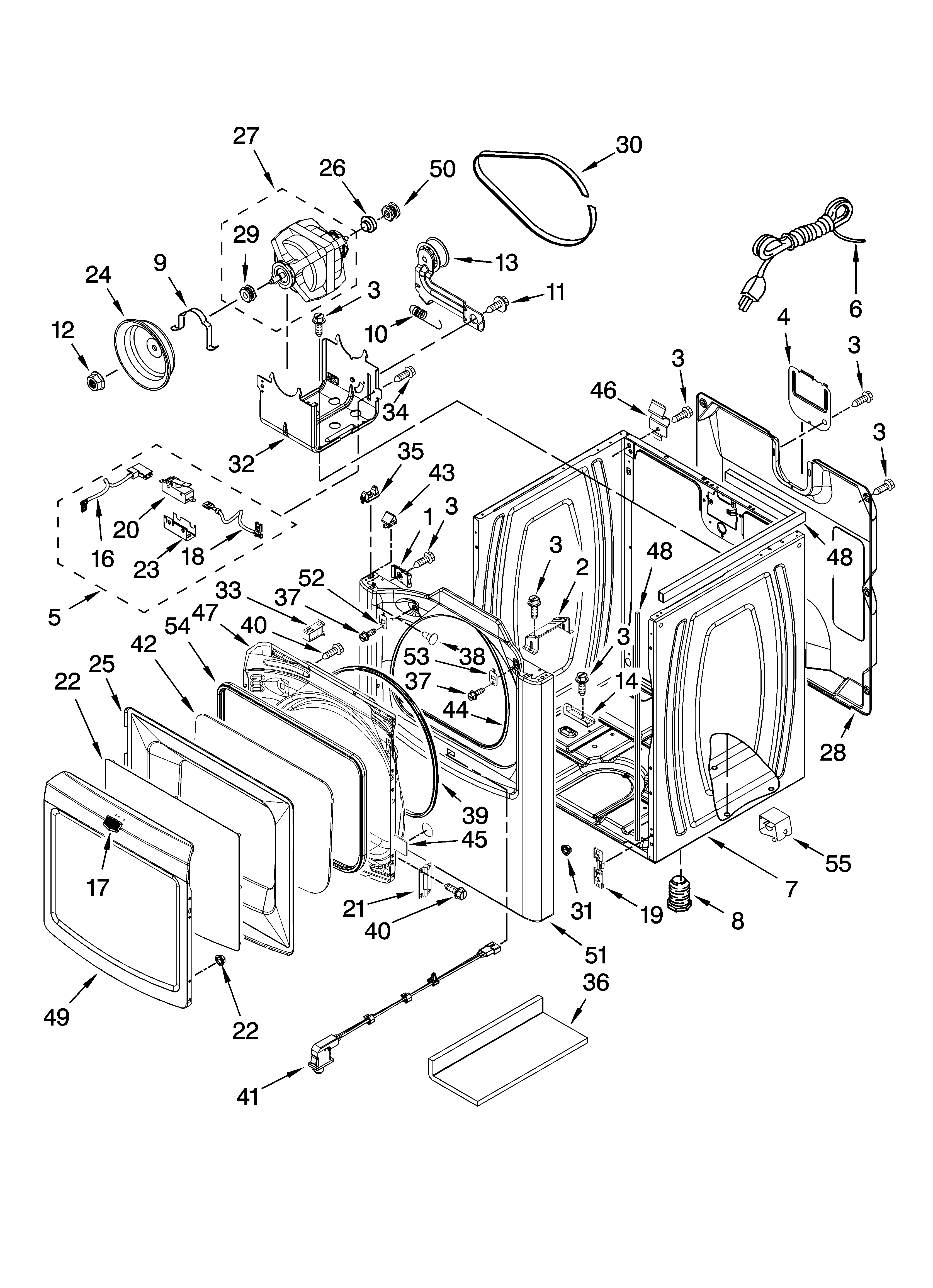 Maytag MGDB800VQ0 cabinet parts diagram