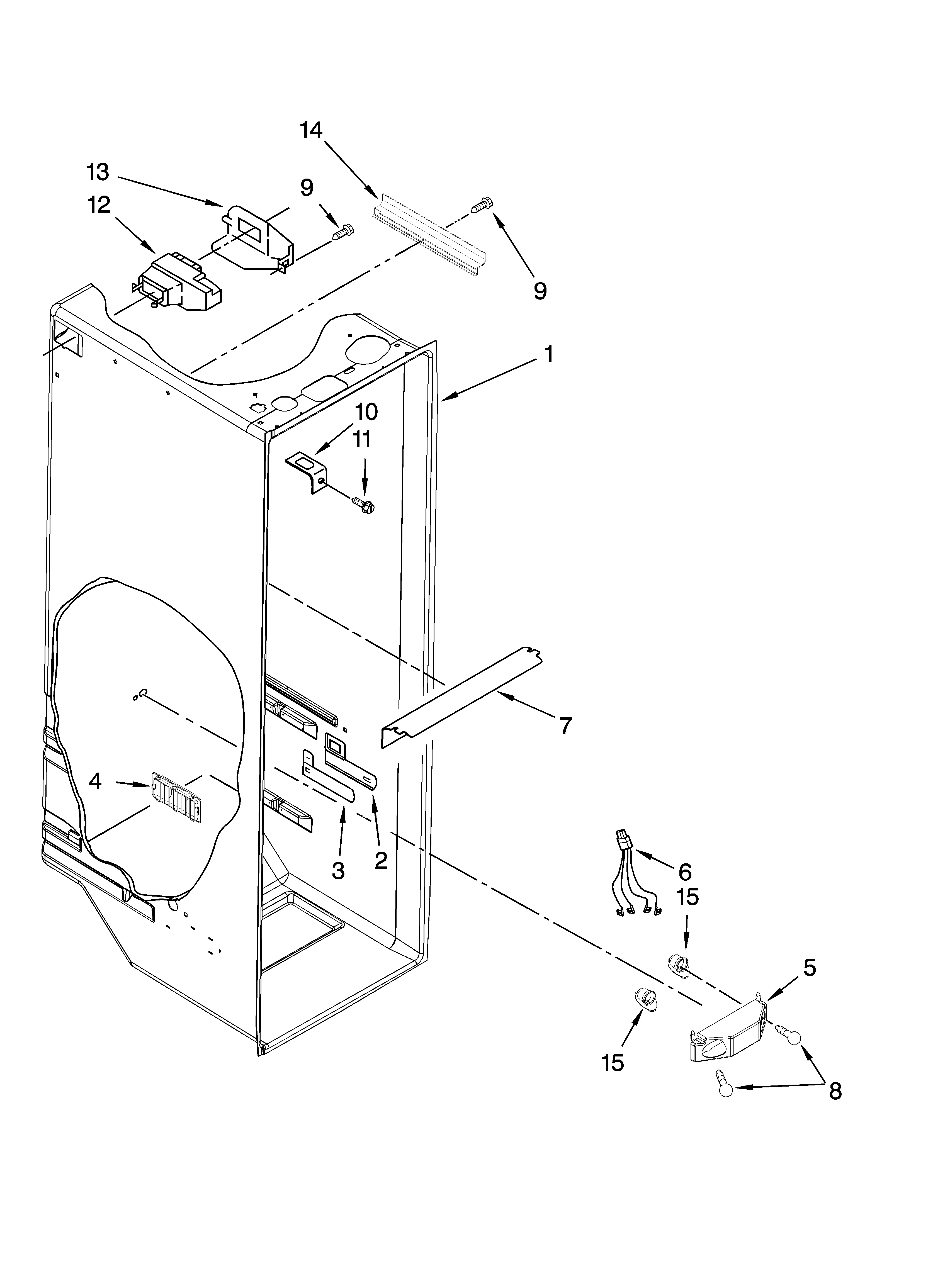 Maytag MSB2554AEW00 refrigerator liner parts diagram