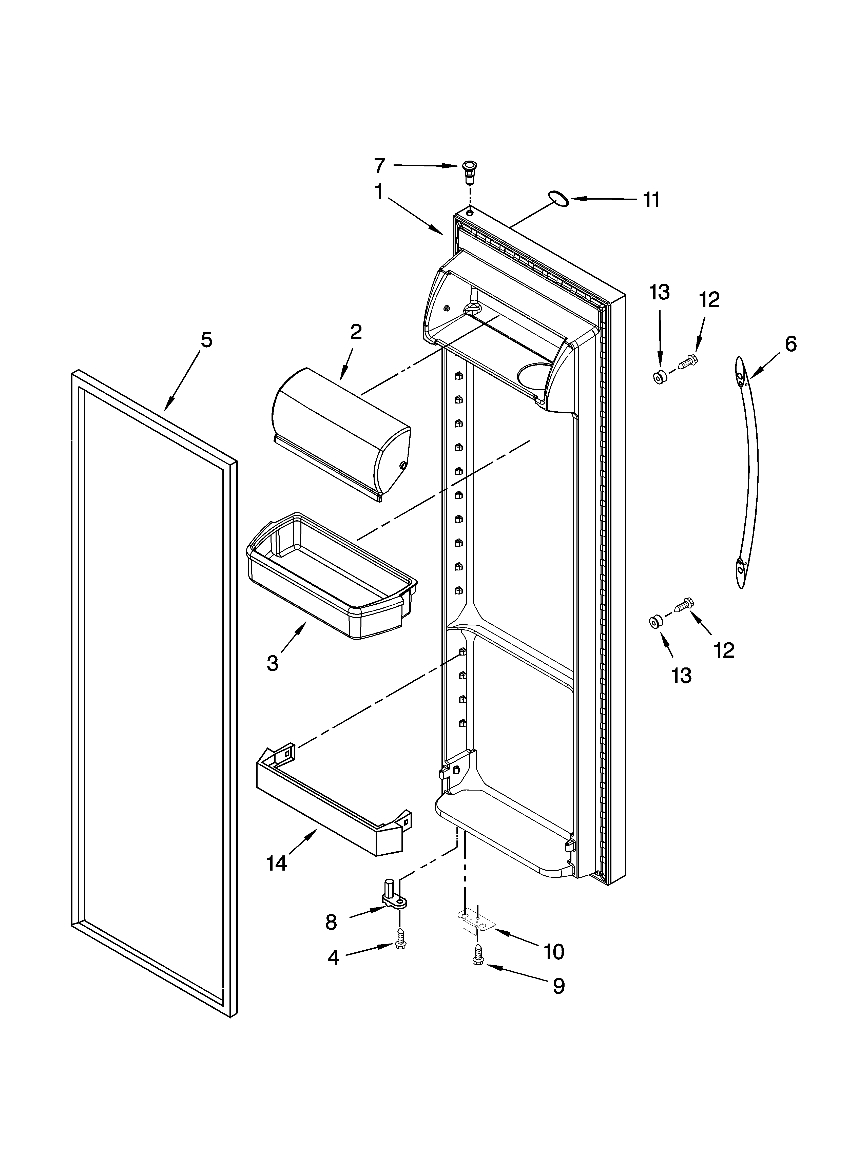 Maytag MSD2552VEA01 refrigerator door parts diagram