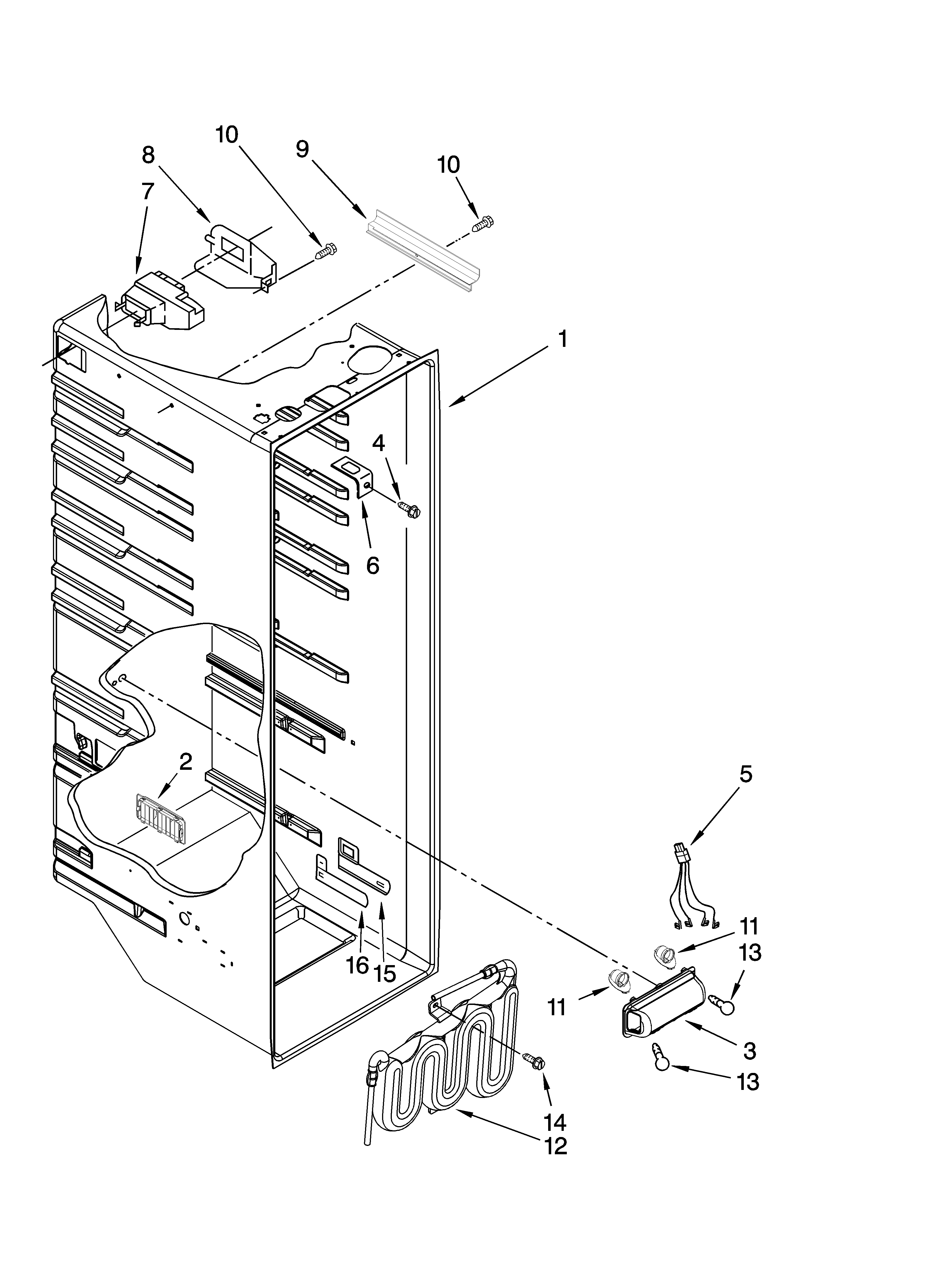 Maytag MSD2576VEB00 refrigerator liner parts diagram