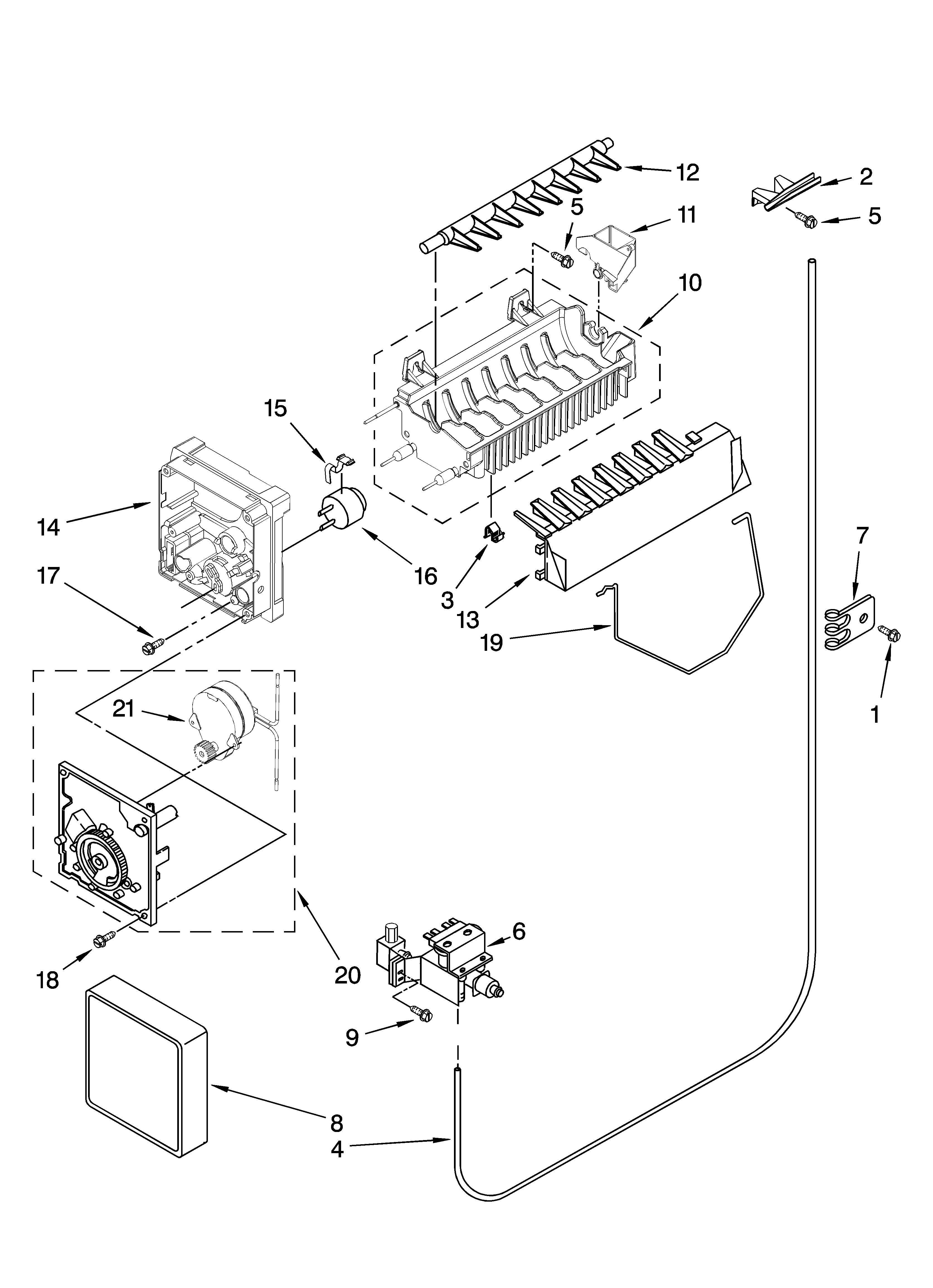 Maytag MSD2576VEB00 icemaker parts diagram