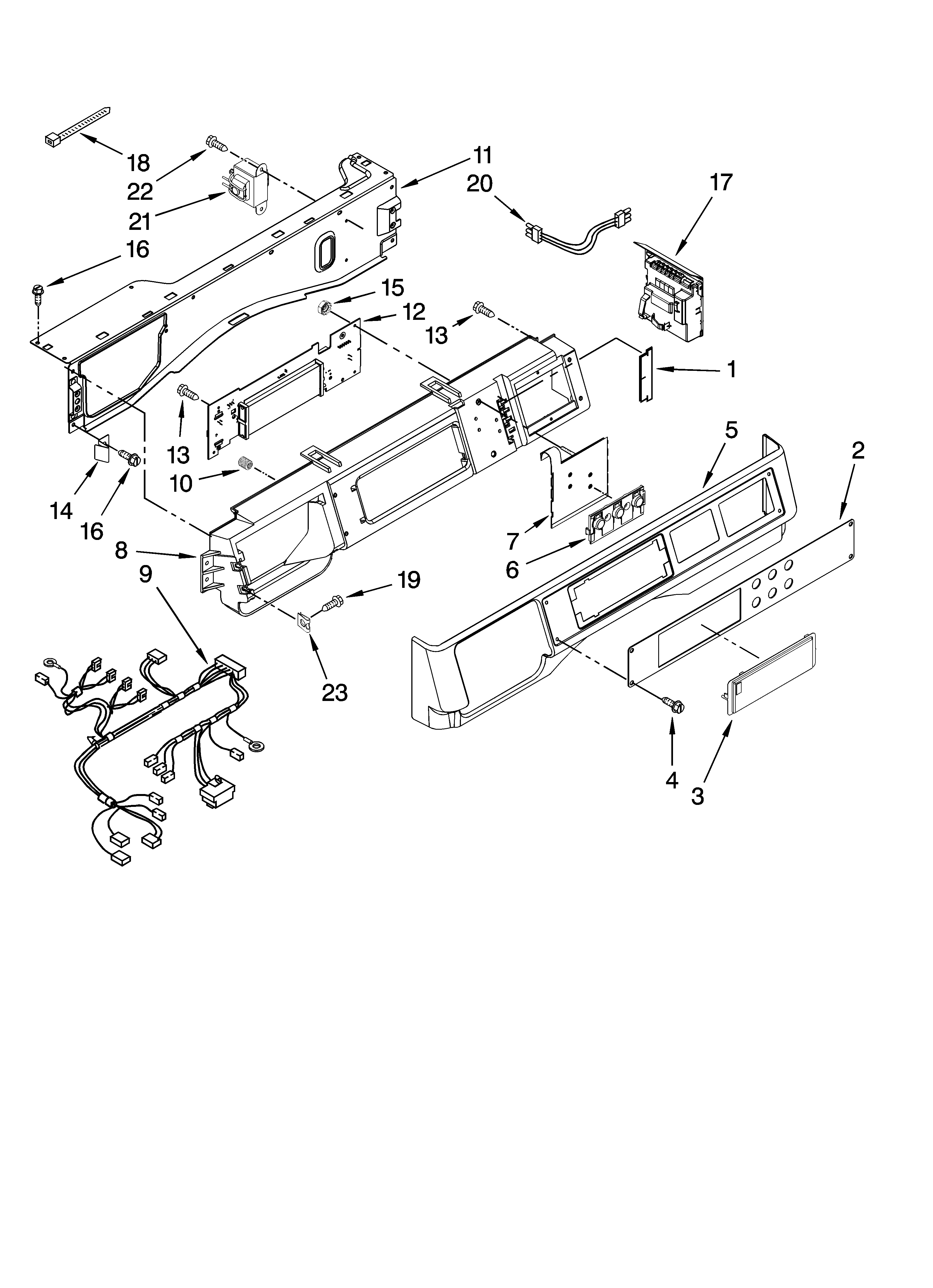 Whirlpool CHW9900VQ0 control panel parts diagram