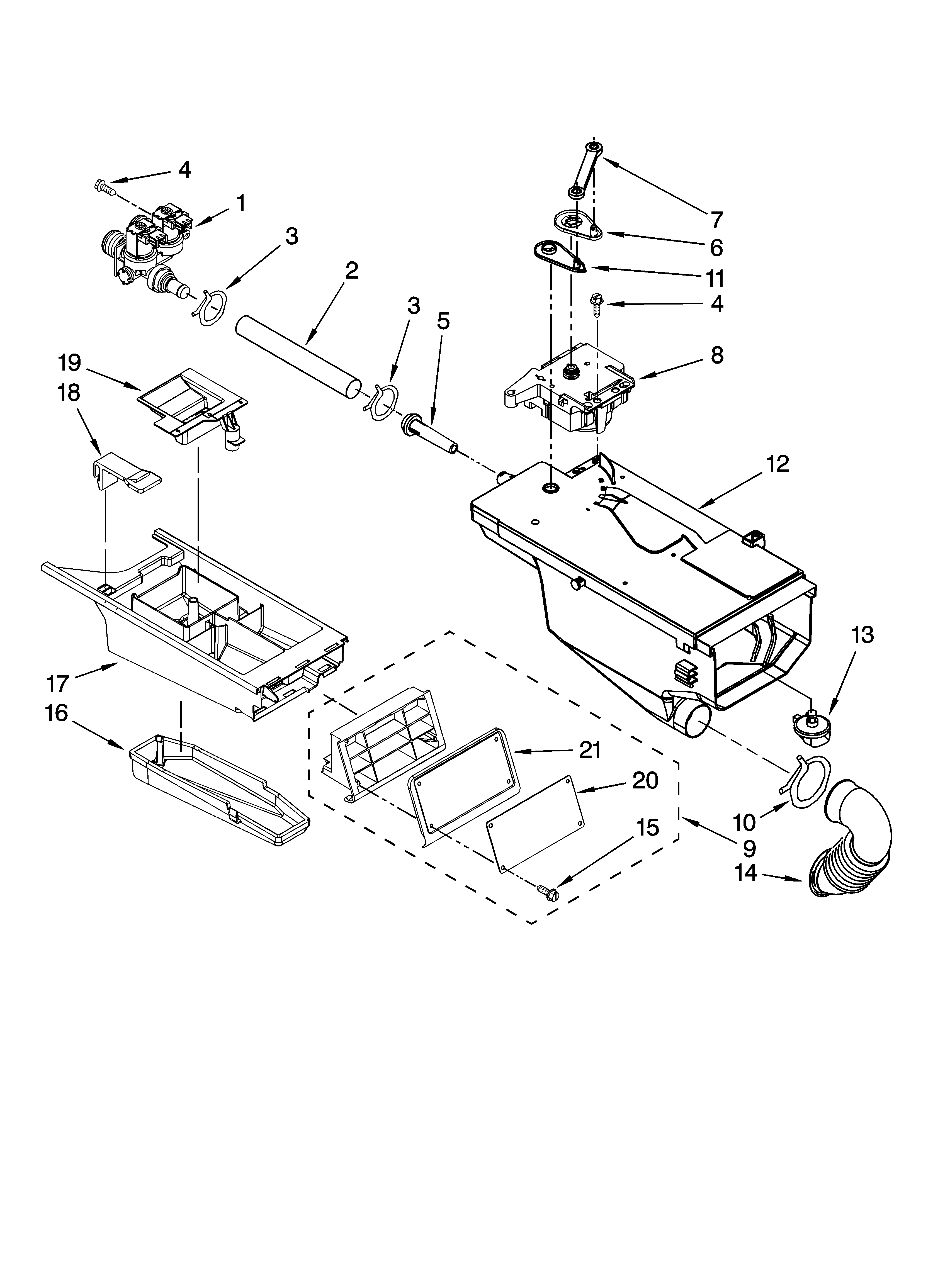 Whirlpool CHW9900VQ0 dispenser parts diagram