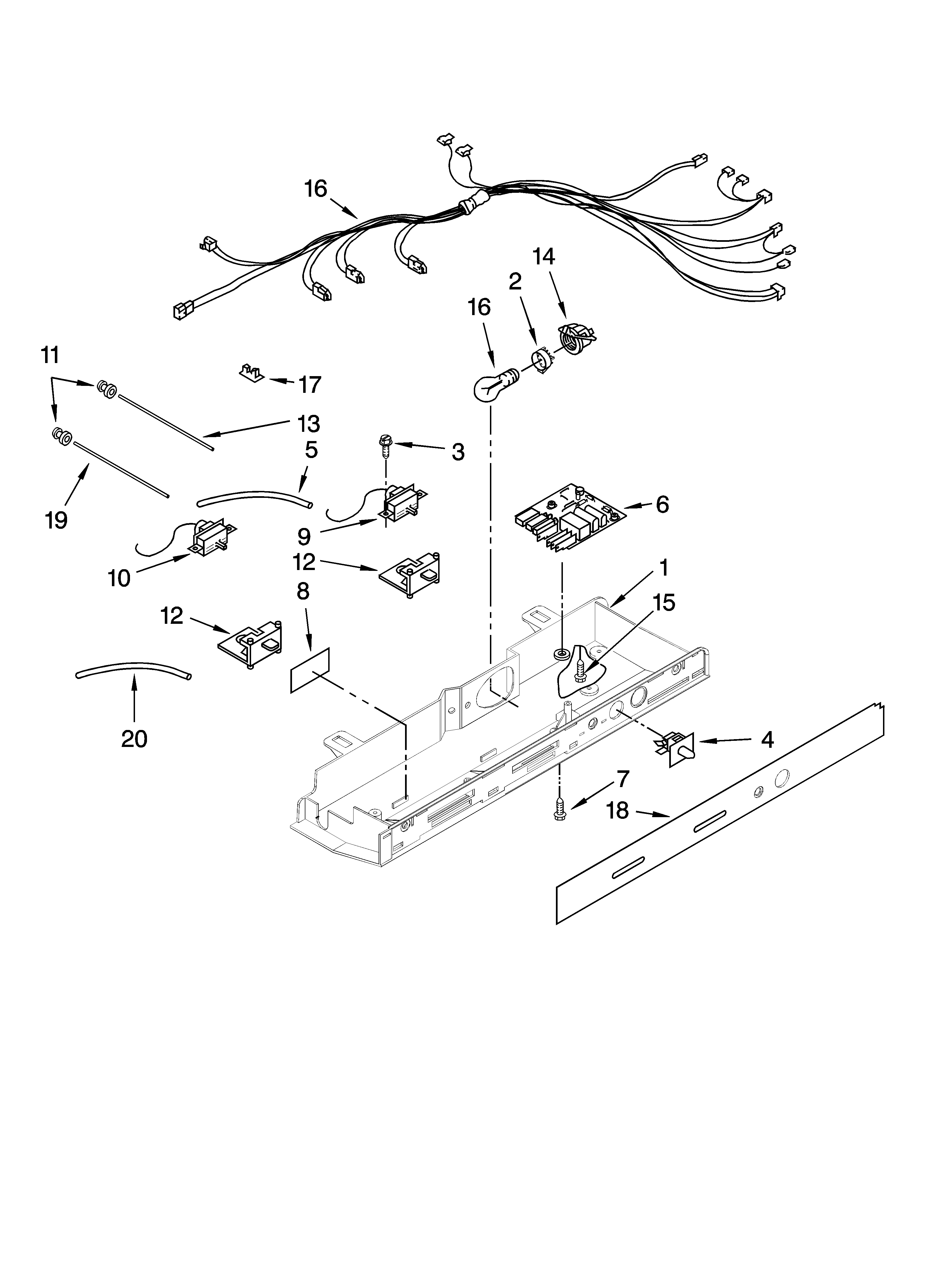 Whirlpool BRS62BBANA00 control parts diagram