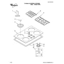 Whirlpool GLT3057RQ05 cooktop, burner and grate parts diagram