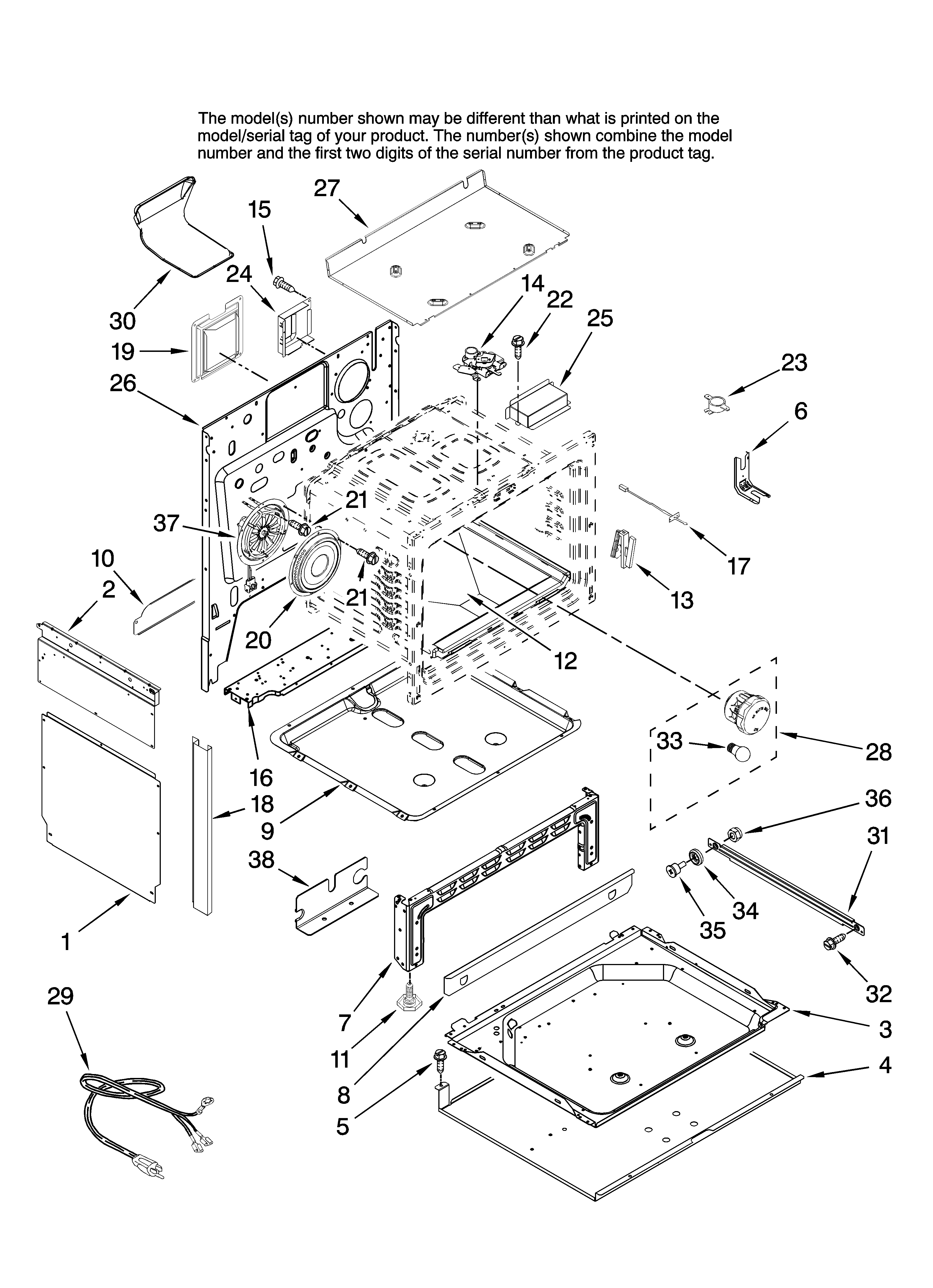Whirlpool GW399LXUB5 chassis parts diagram