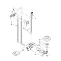 KitchenAid KUDE70FVSS1 fill, drain and overfill parts diagram
