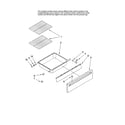Whirlpool RY160LXTB1 drawer and rack parts diagram