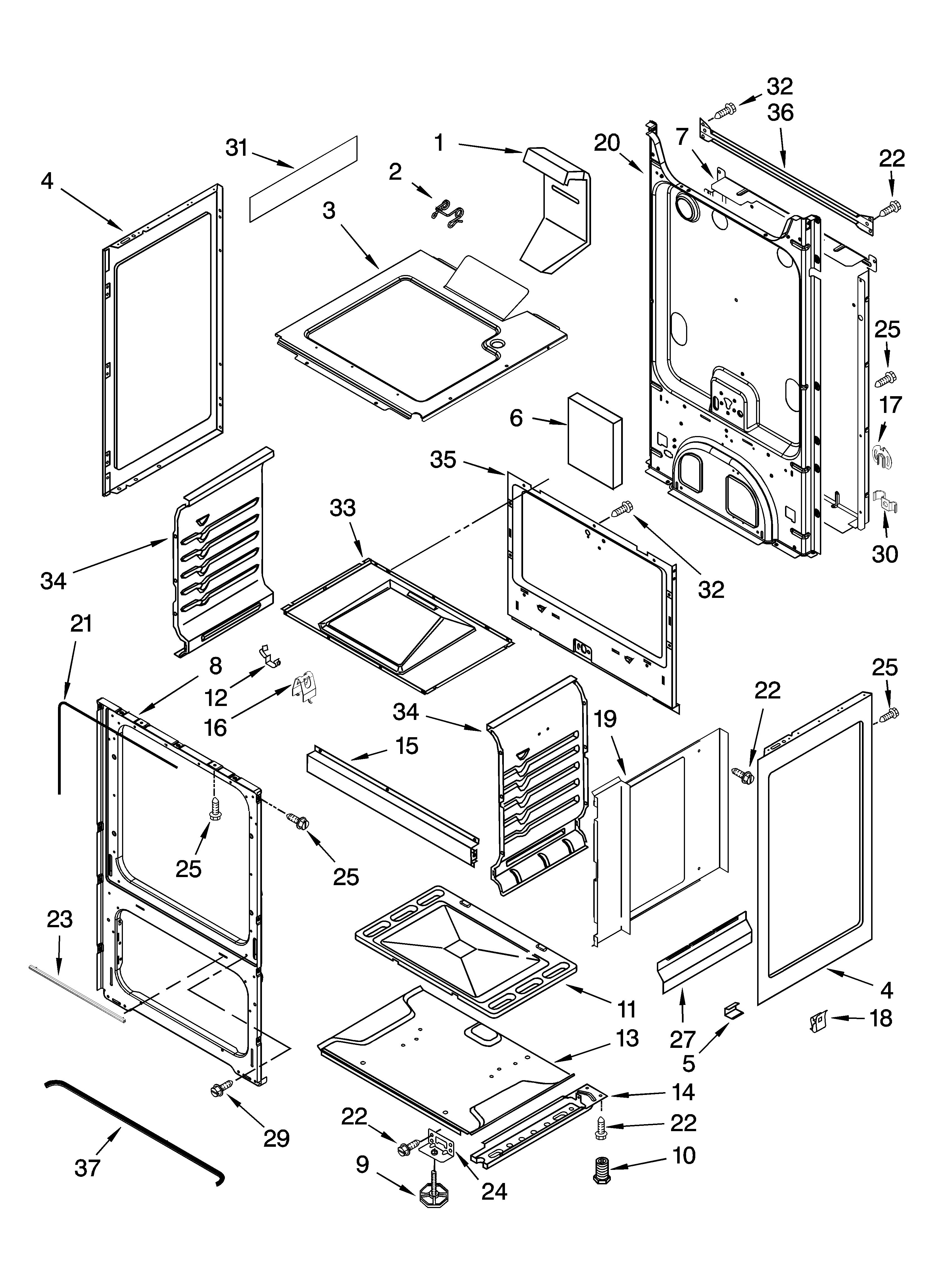 Estate TGP200VDQ0 chassis parts diagram