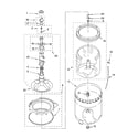 Whirlpool 1CWTW5200VQ1 agitator, basket and tub parts diagram