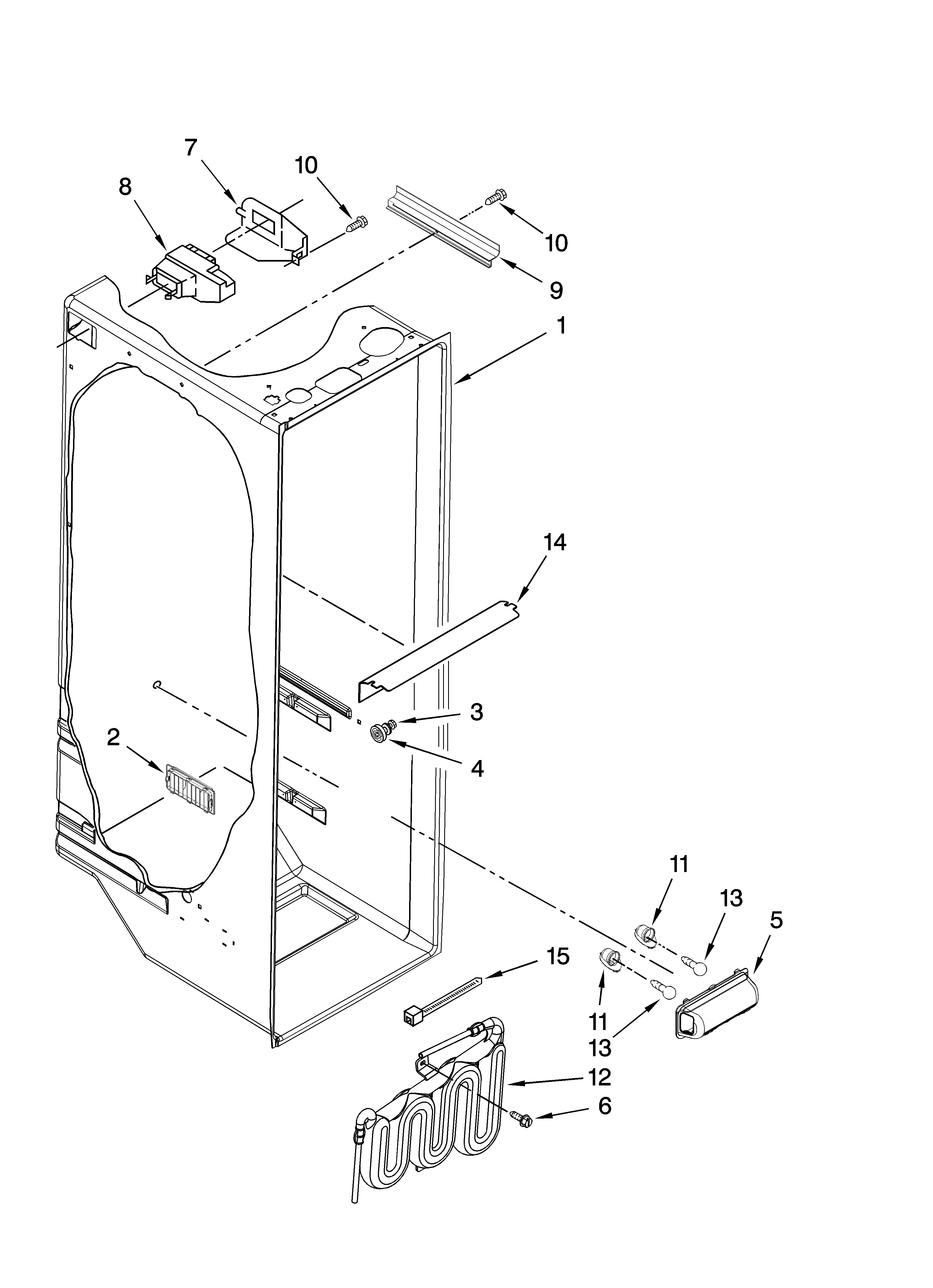 Whirlpool ED5GVEXVD02 refrigerator liner parts diagram