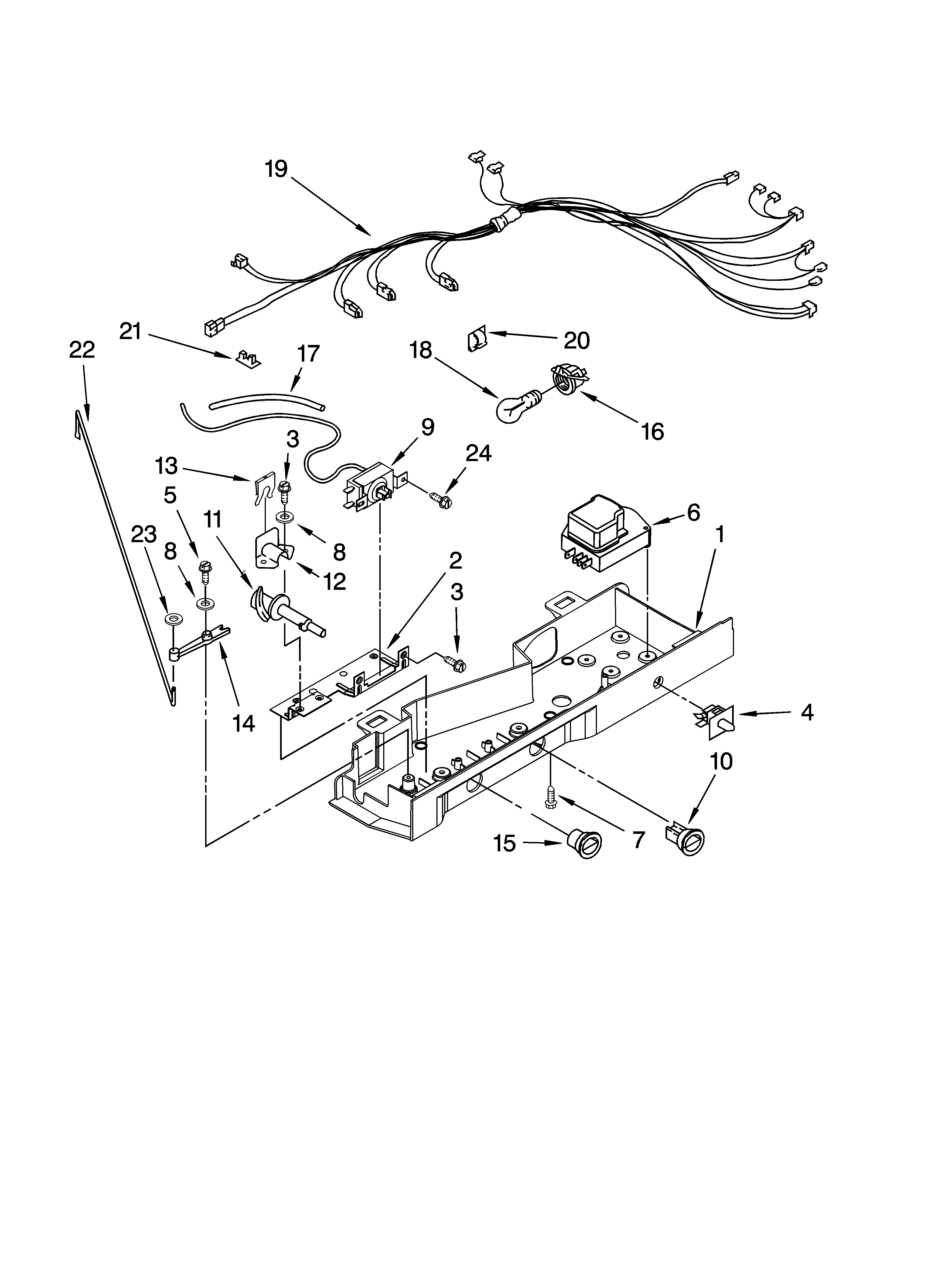 Whirlpool ED5GVEXVD02 control parts diagram