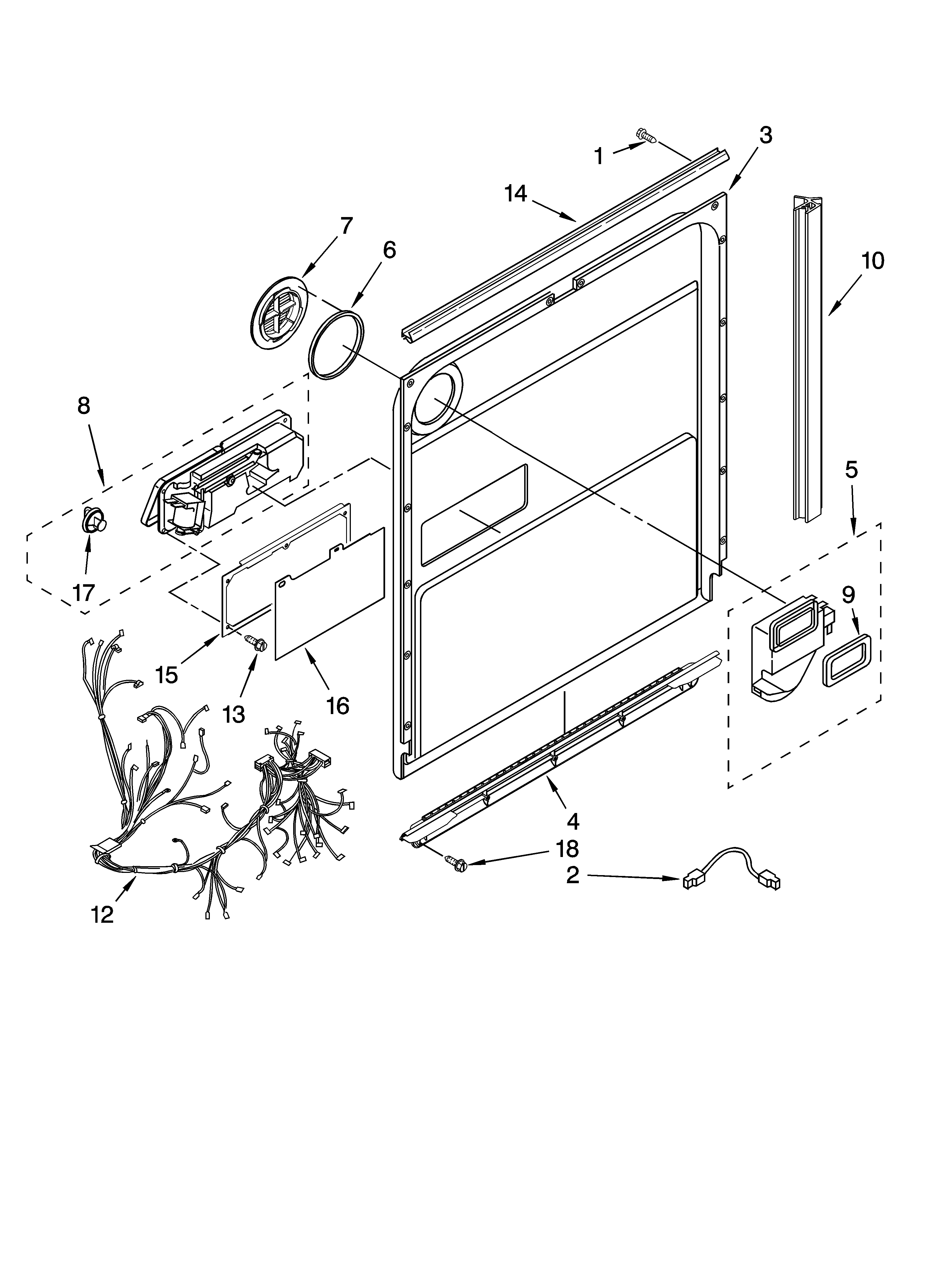 Whirlpool GU3600XTVY1 door and latch parts diagram
